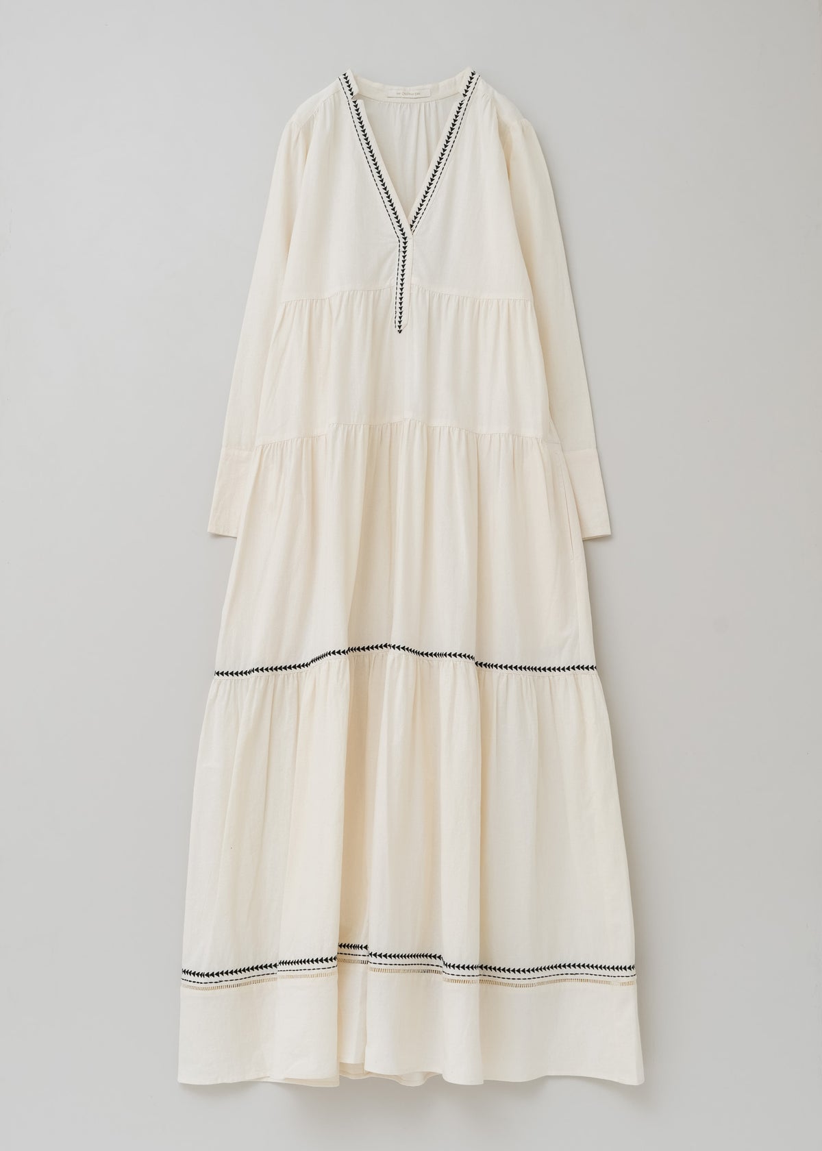 Crimp Cotton Aster Embroidery Tiered Dress | Pasand by ne Quittez 