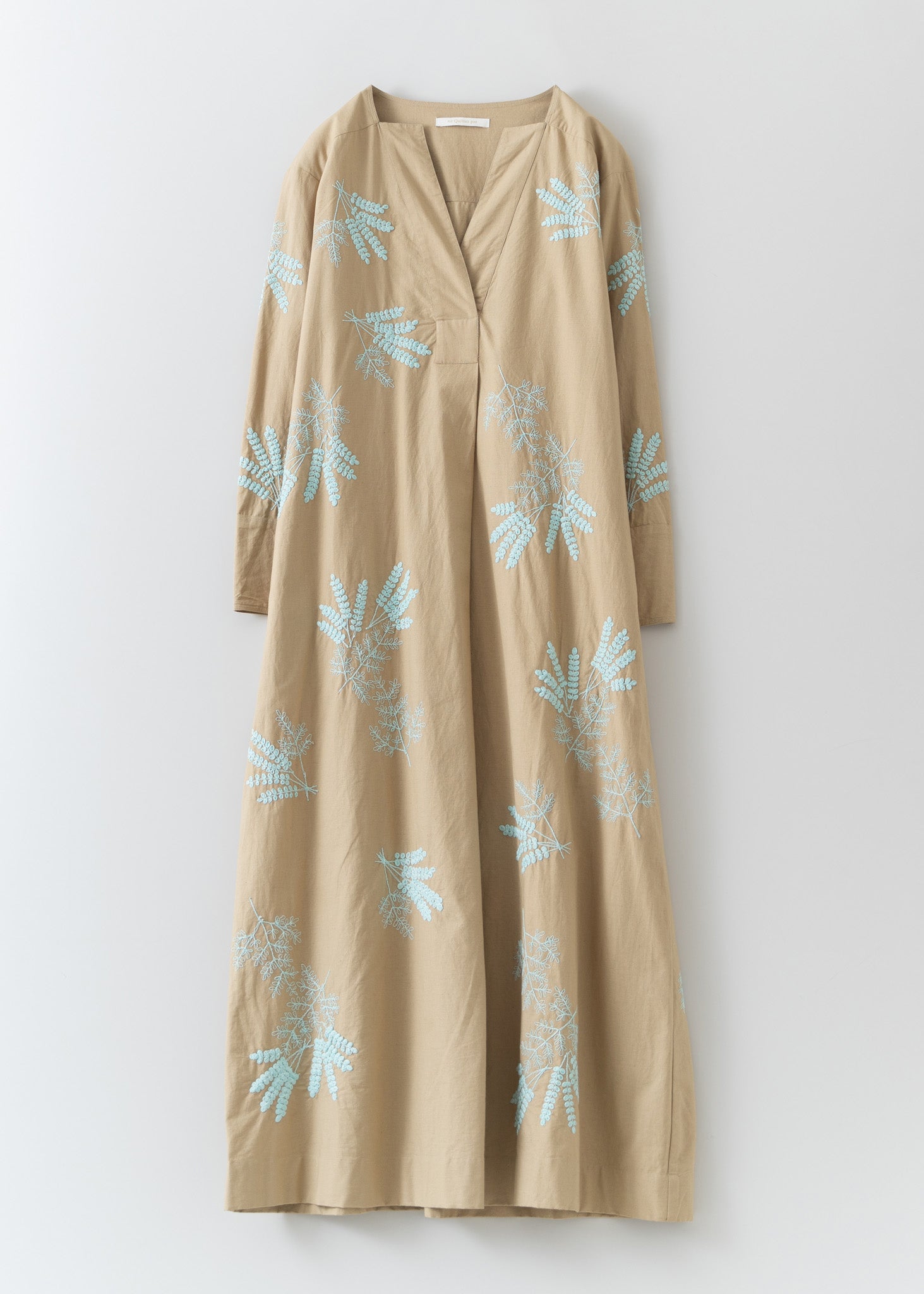 Cotton Linen Plants Embroidery Dress