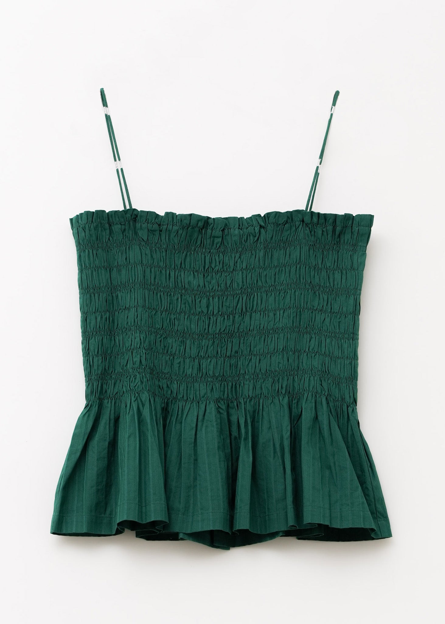 Cotton Stripe Jaquard Shirring Top