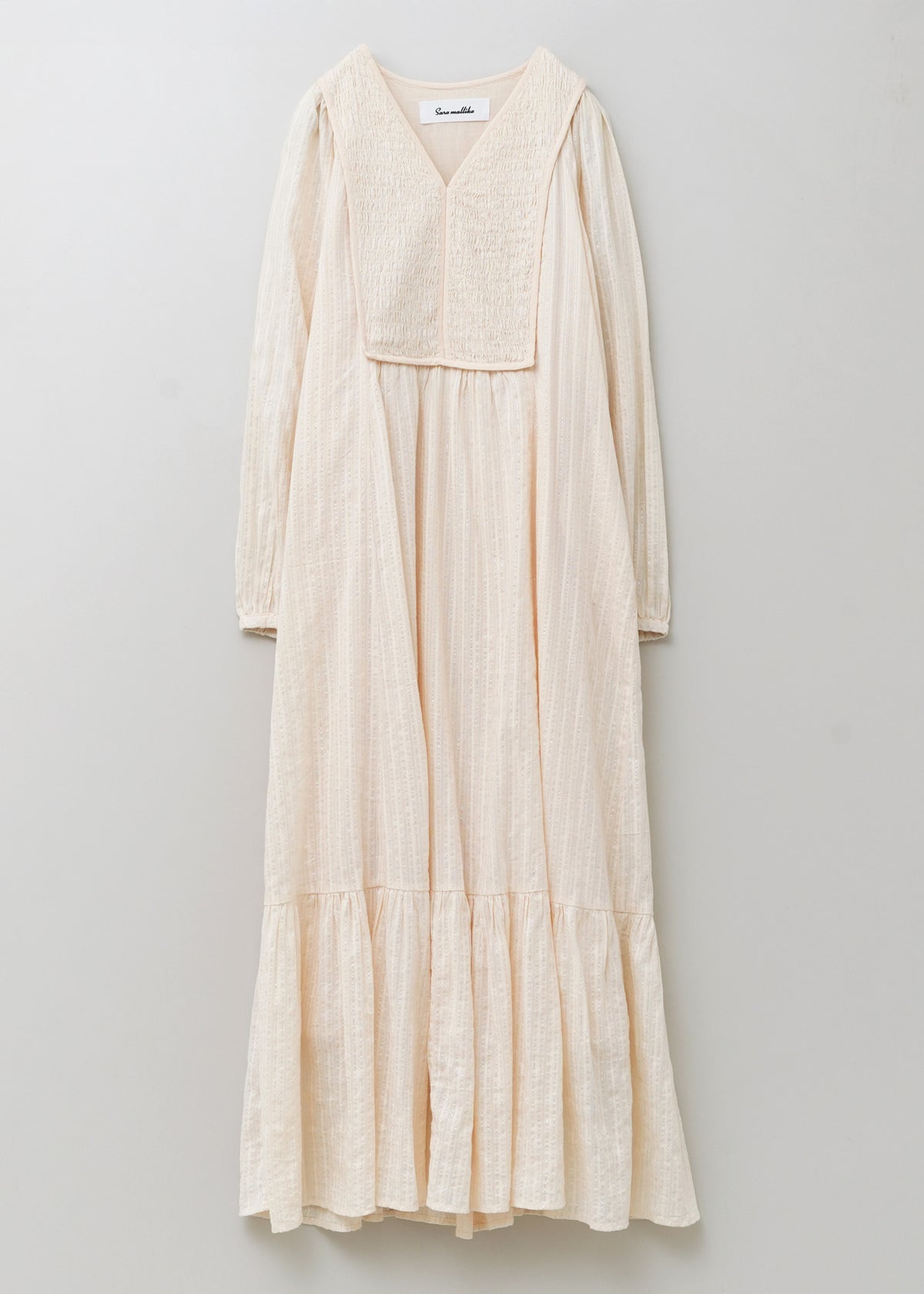 Cotton Stripe Jacquard Shirring Dress | Pasand by ne Quittez pas 