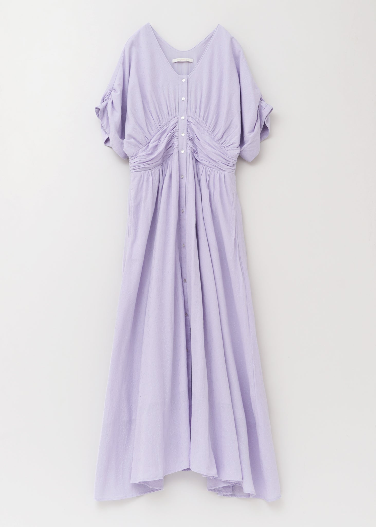 Cotton Jacquard Waist Gather Dress