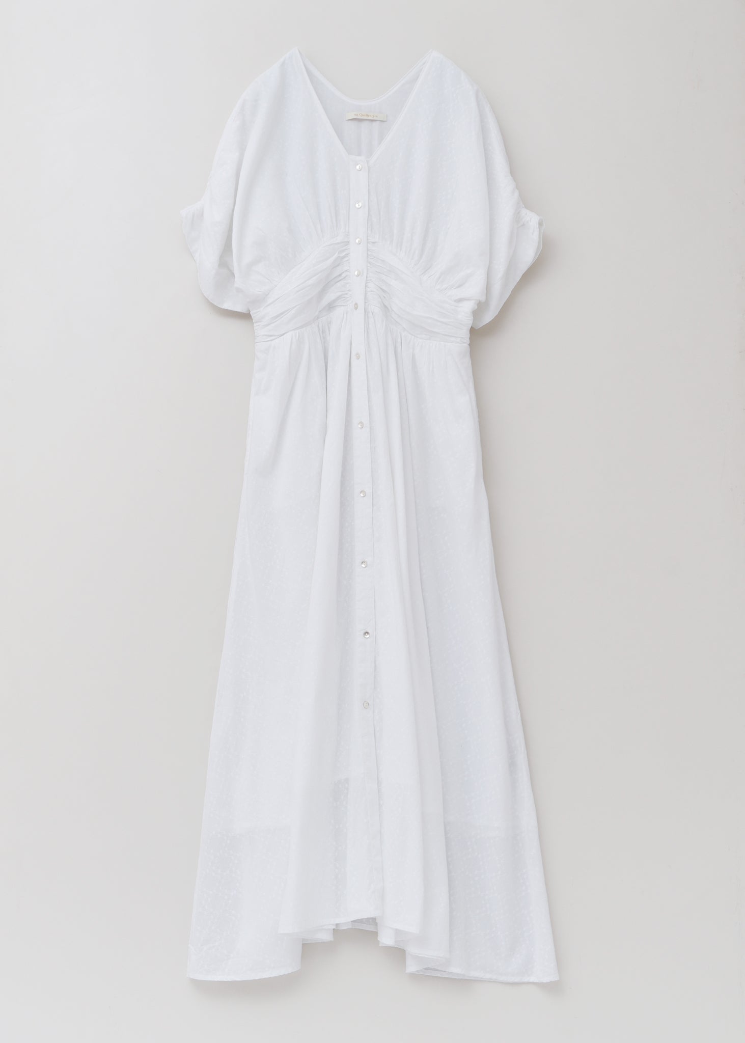 Cotton Jacquard Waist Gather Dress