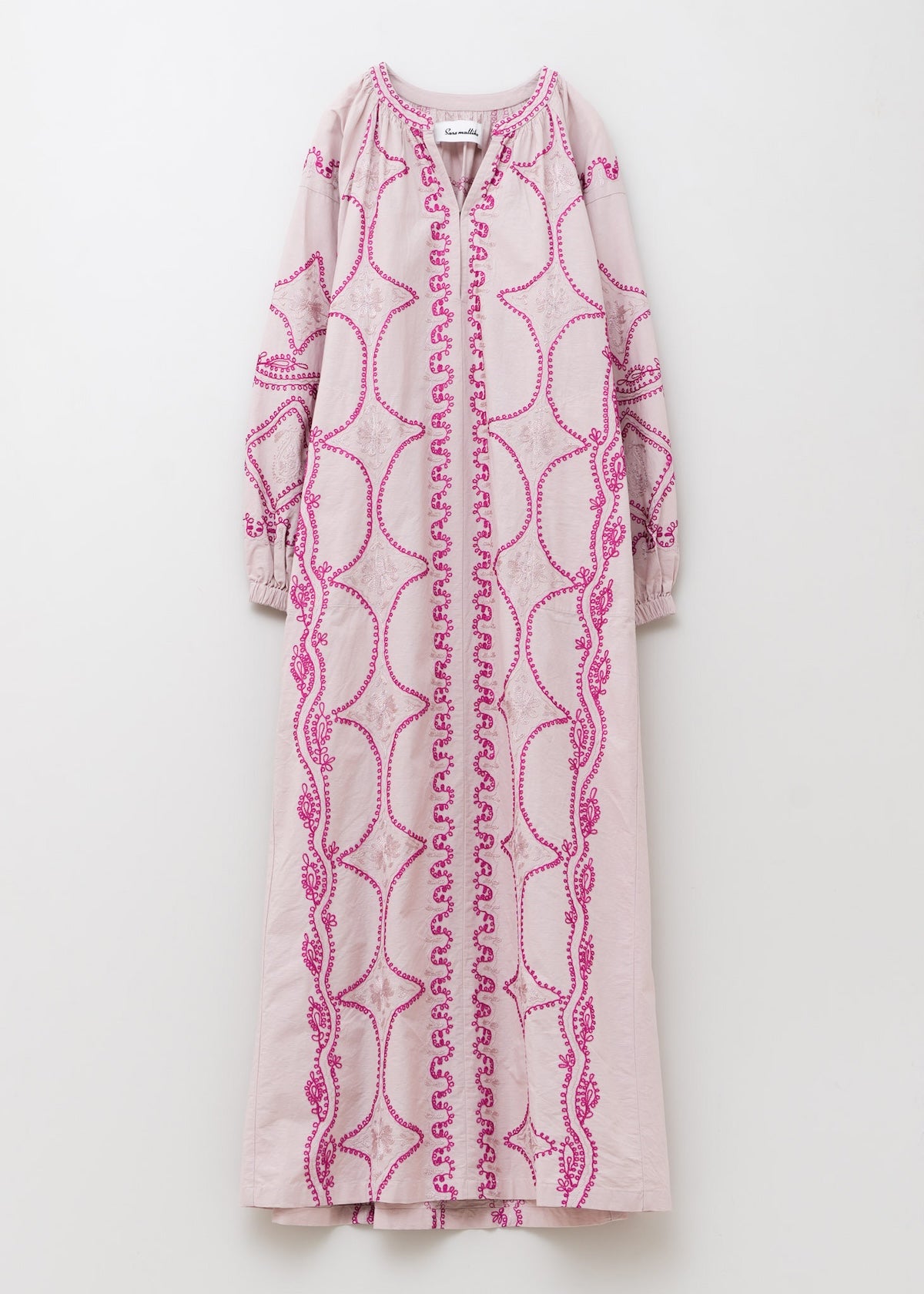 Cotton Linen Diamond Aari Embroidery Dress