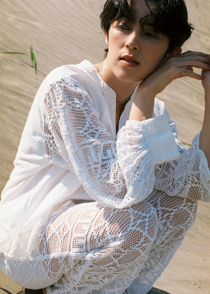 Geometric Lace Relax Pants