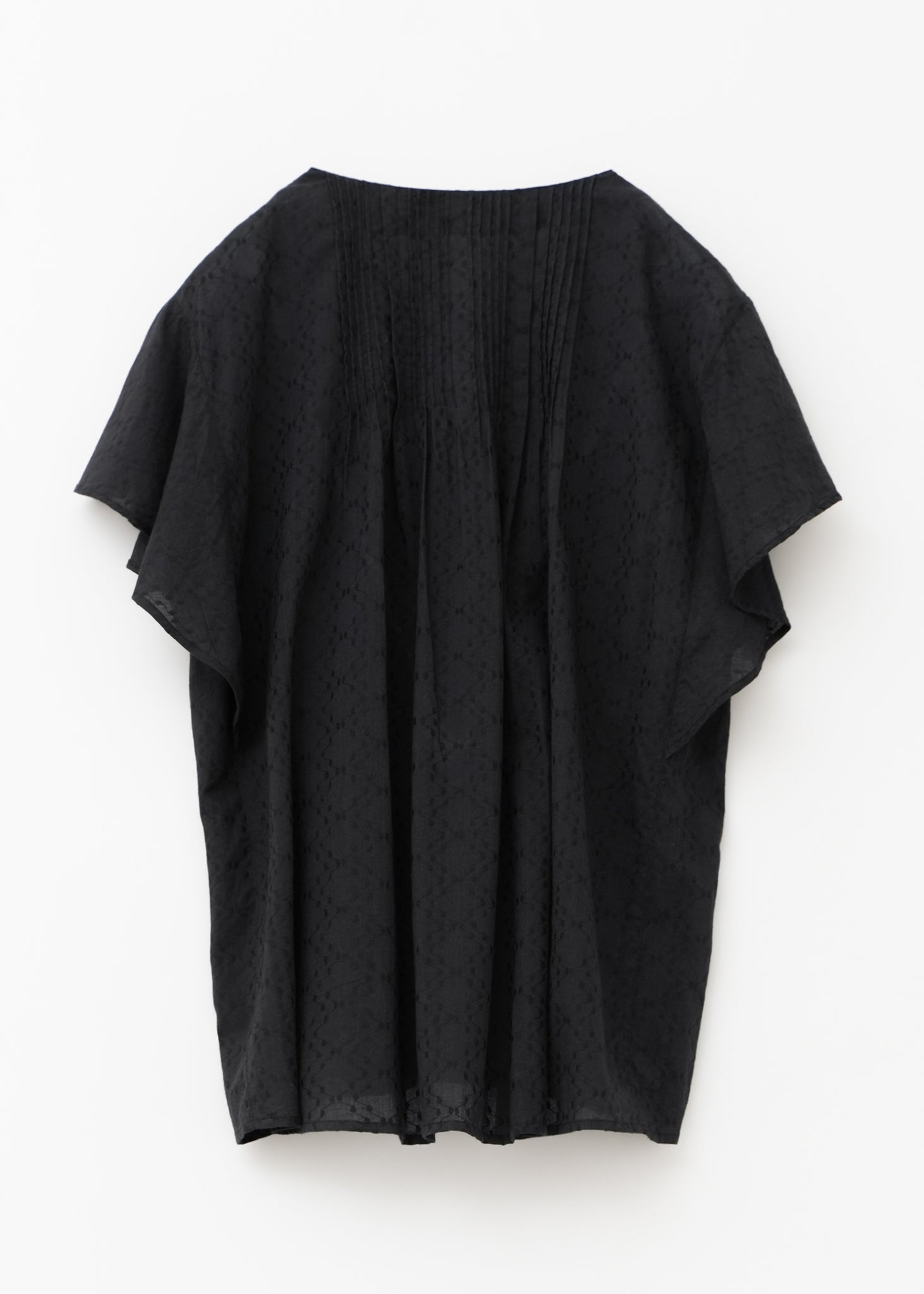 Cotton Jacquard Pin Tuck Blouse