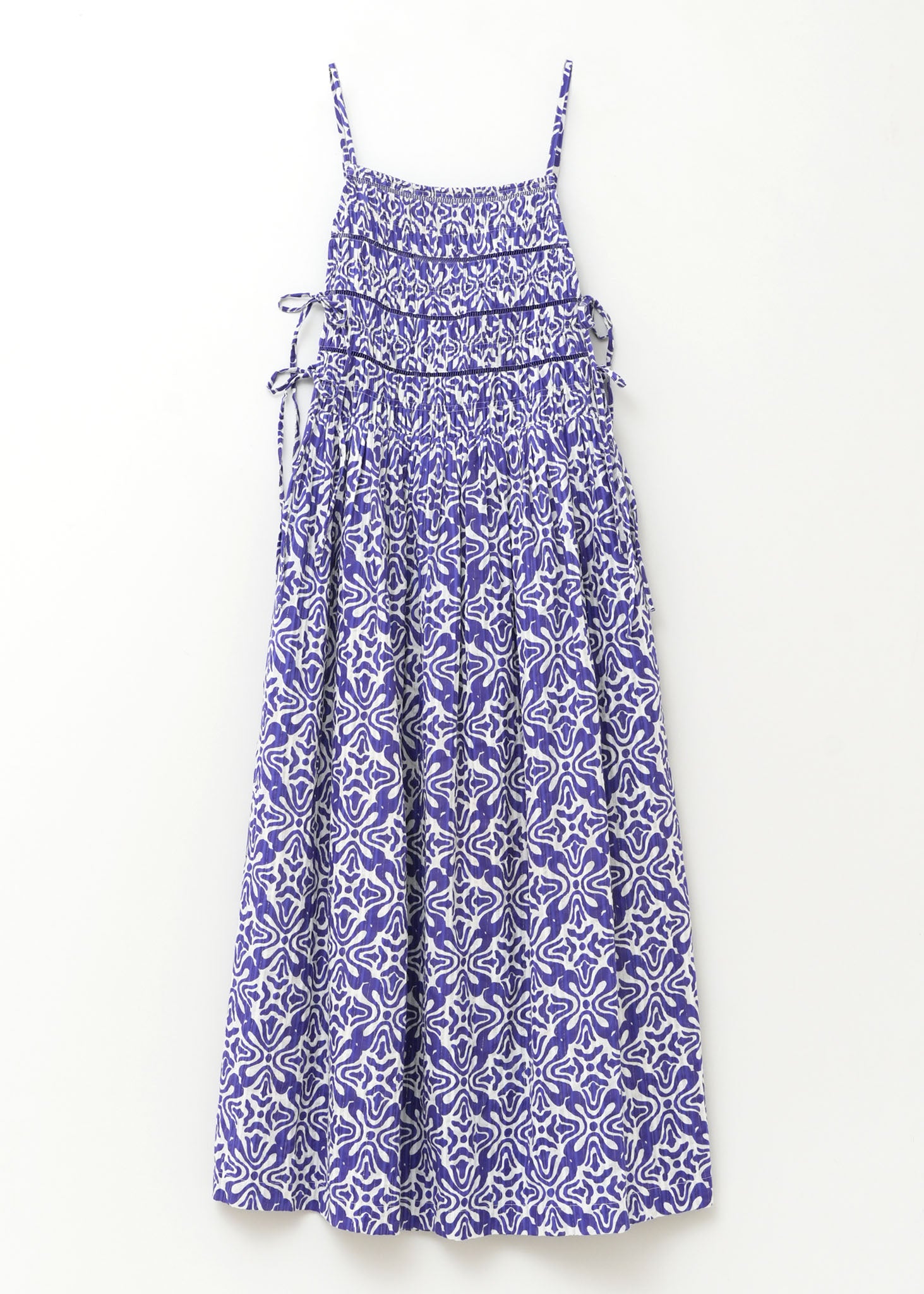 Cotton Lurex Ripple Print Cami Dress