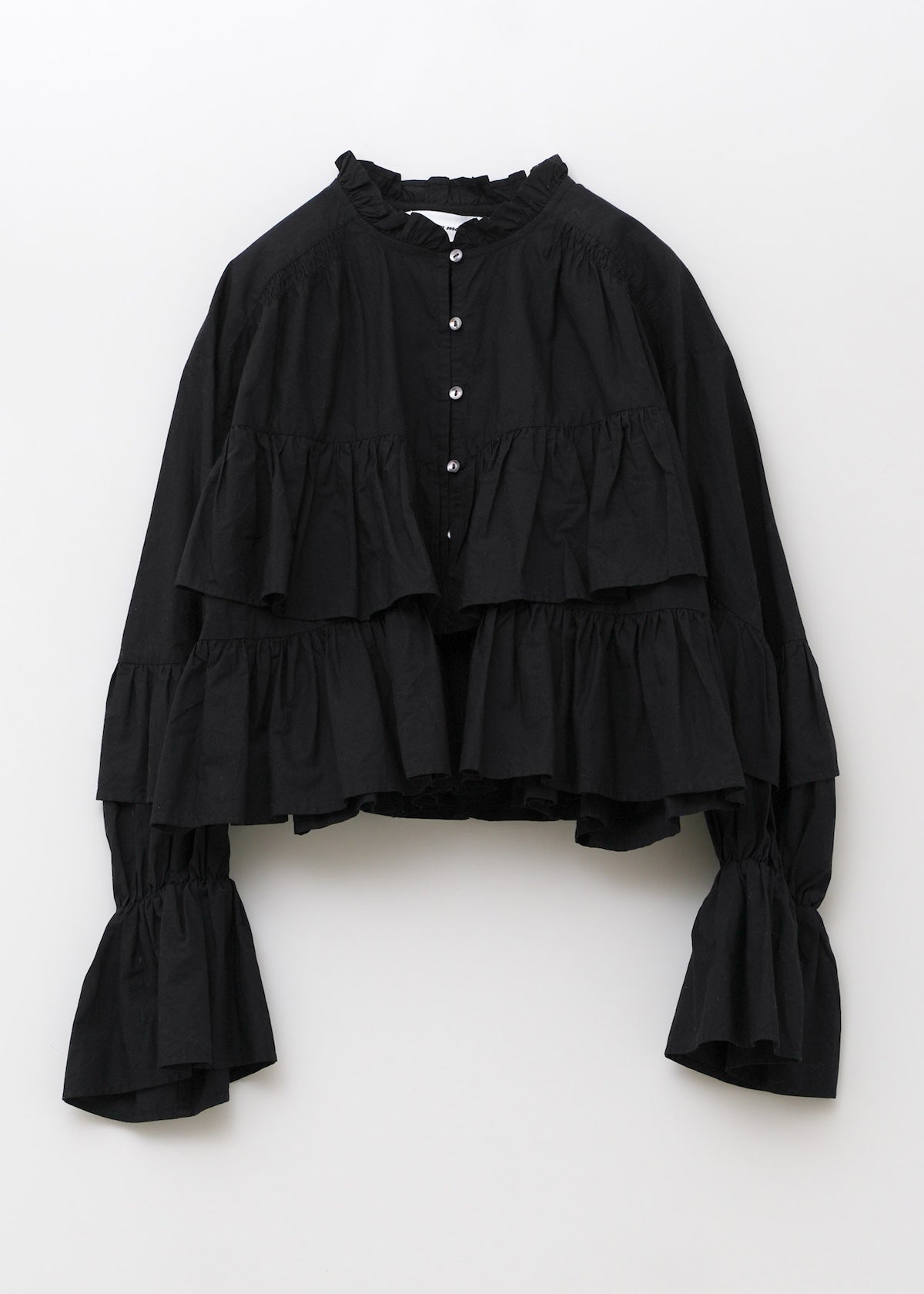 Cotton Volume Frill Short Blouse | Pasand by ne Quittez pas 