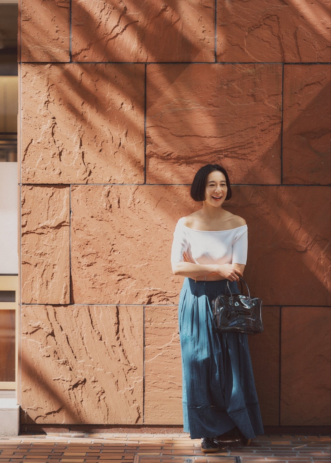 Cotton Dobby Ivy Flower Embroidery Skirt