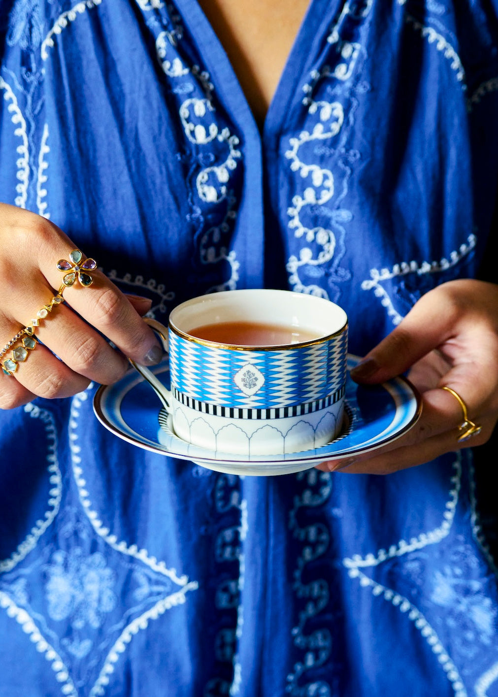 Eriko Kawakami × Pasand Home Blue City Cup & Saucer