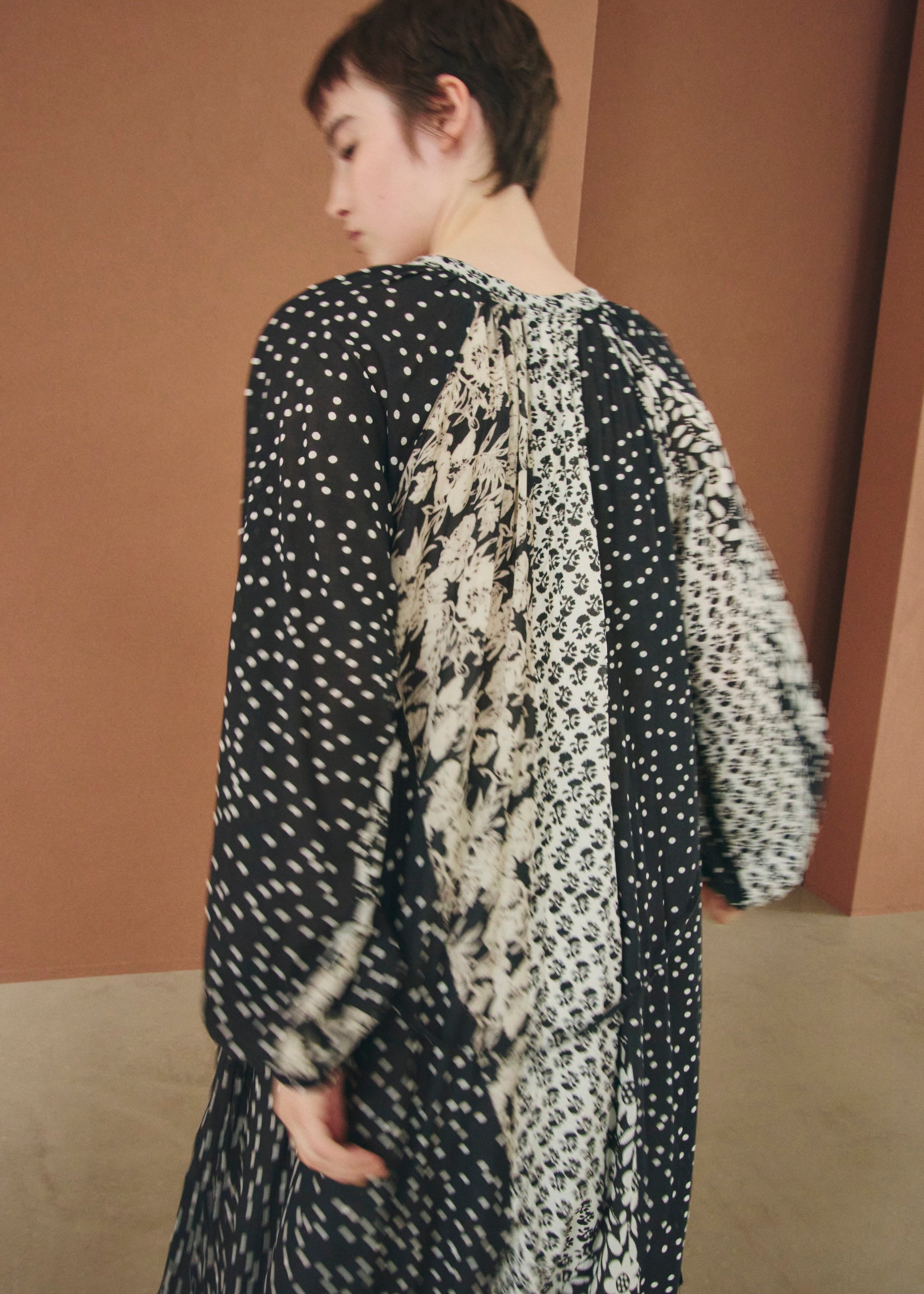 【8/5 10時発売】Cotton Rayon Patchwork Flower Print Dress