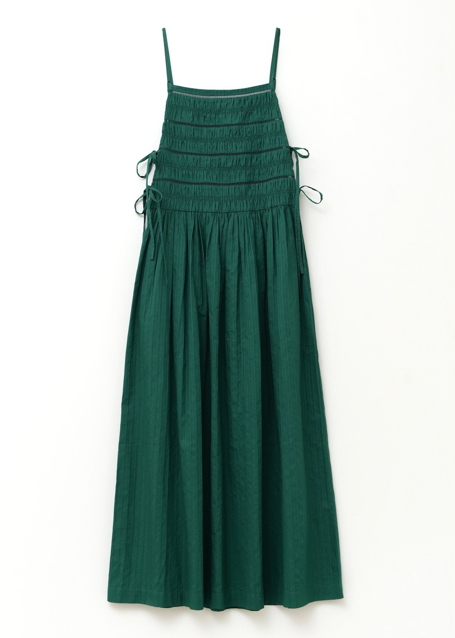 Cotton Stripe Jaquard Shirring Dress