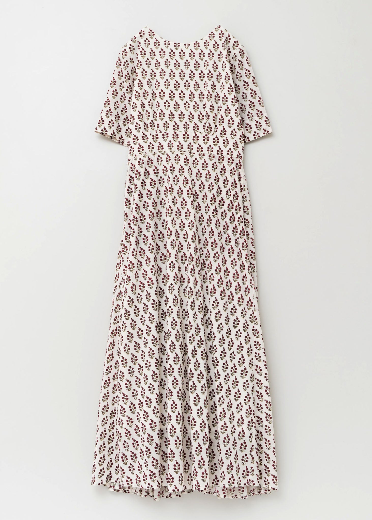 Cotton Voile Small Flower Print Flare Dress