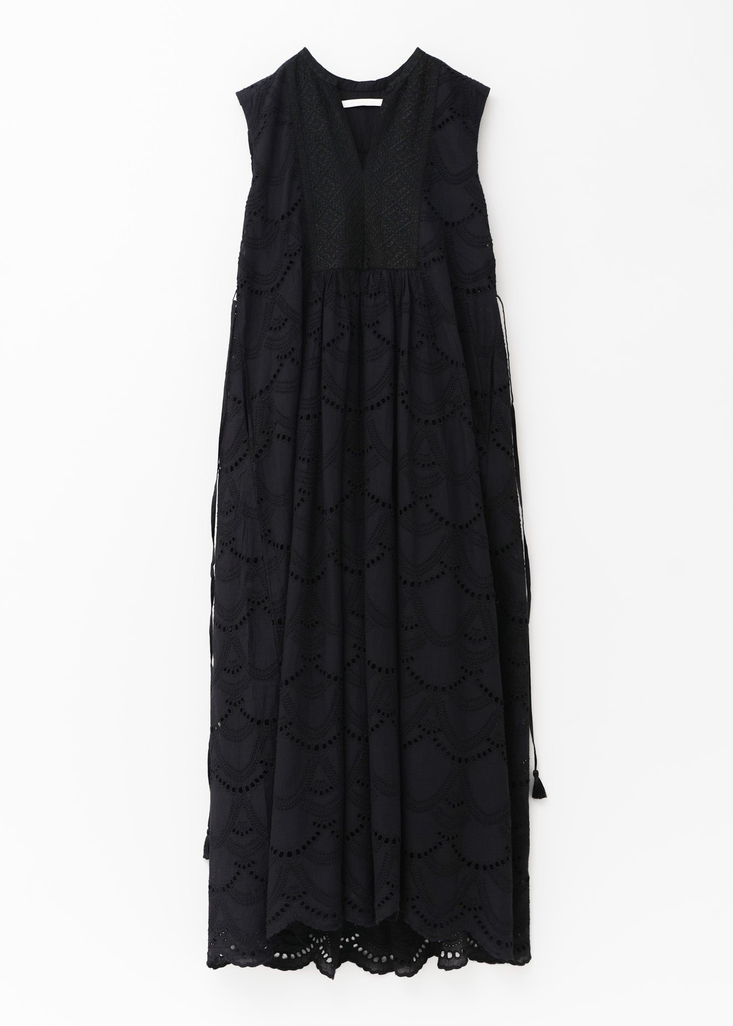 Cotton Voile Dot Hemla No Sleeve Dress