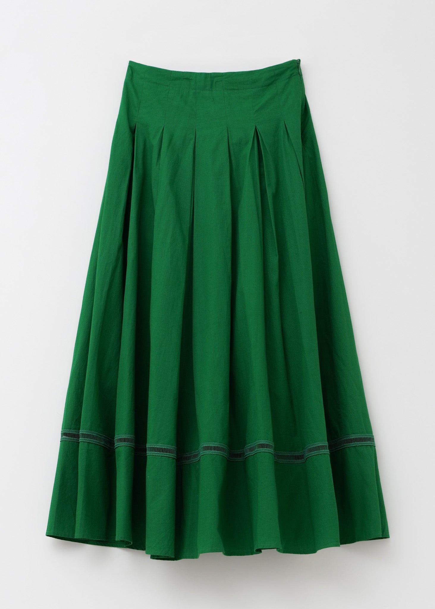 Cotton Dobby Check Tuck Skirt