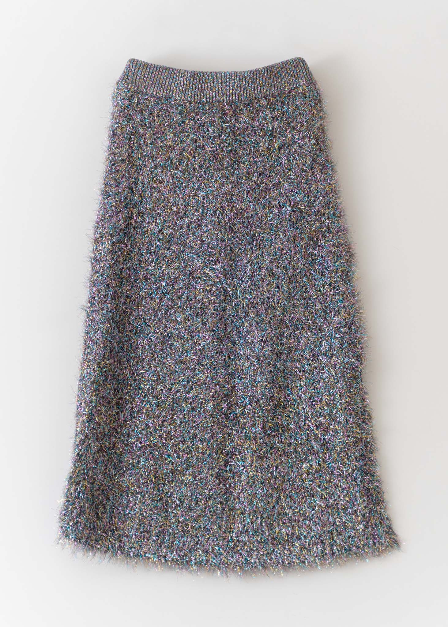Shiny Fluffy Knit Skirt