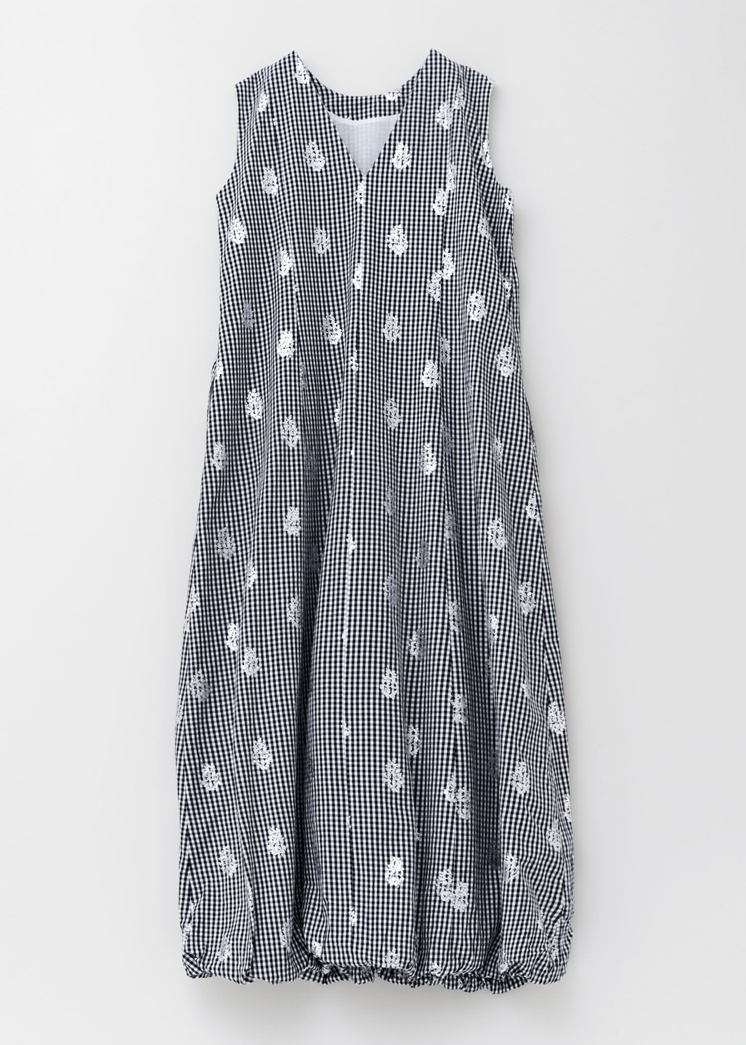 Poplin Foil Print Sleeveless Balloon Dress