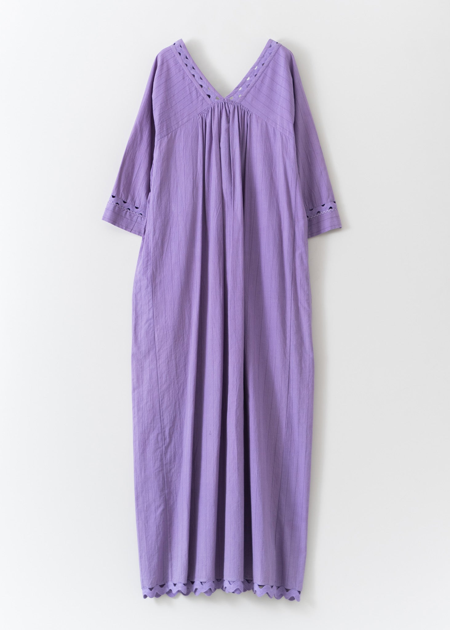 Poplin Dobby Zigzag Tape Caftan Dress