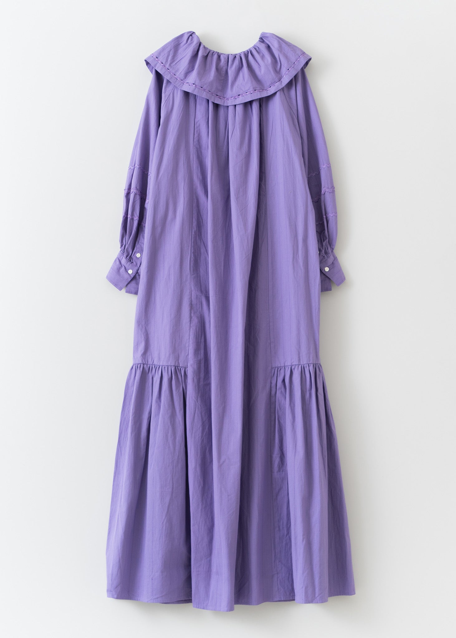 Poplin Dobby Zigzag Tape Big Collar Dress