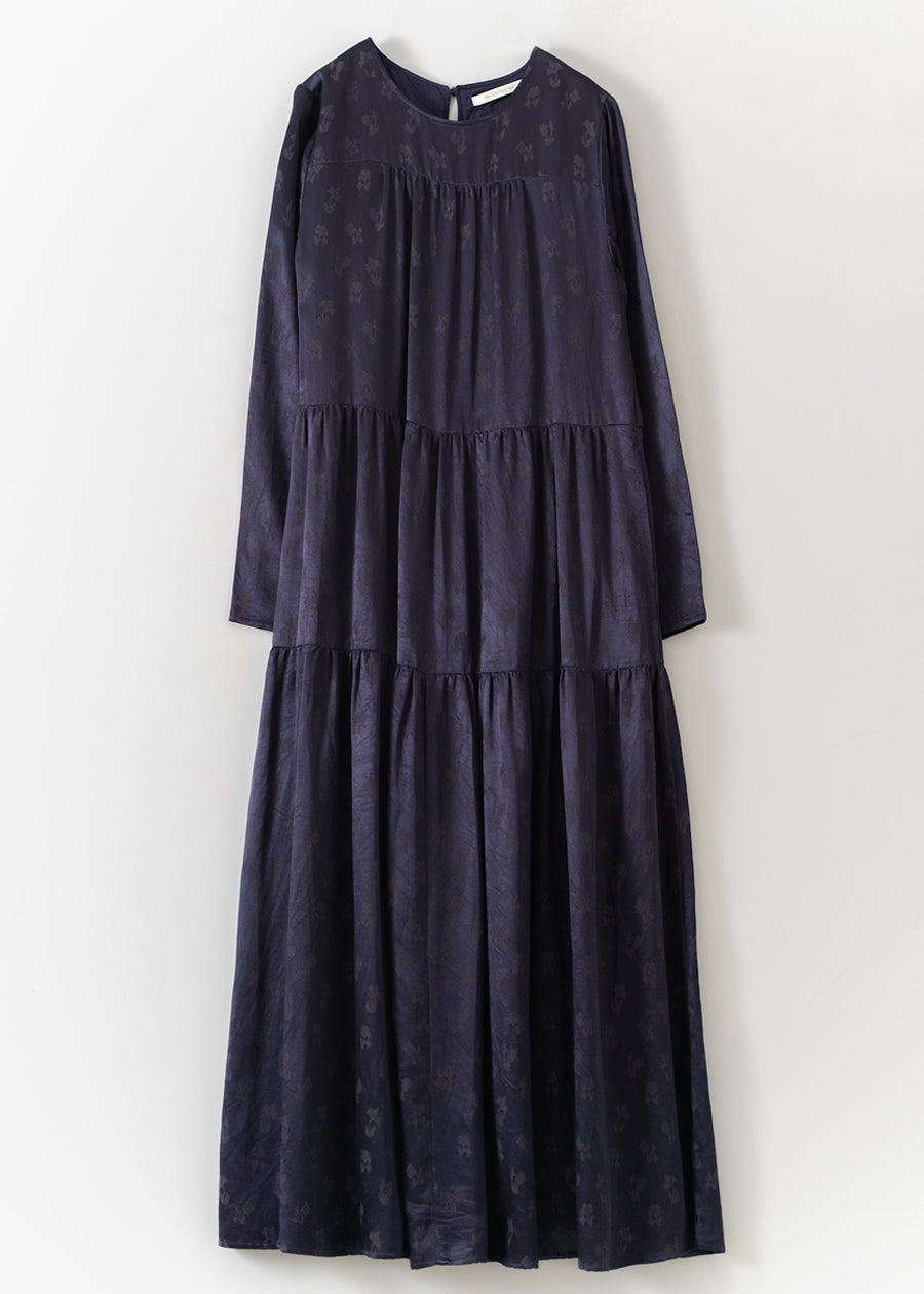 Cotton Rayon Jacquard Tiered Dress | Pasand by ne Quittez pas | パサンドバイヌキテパ