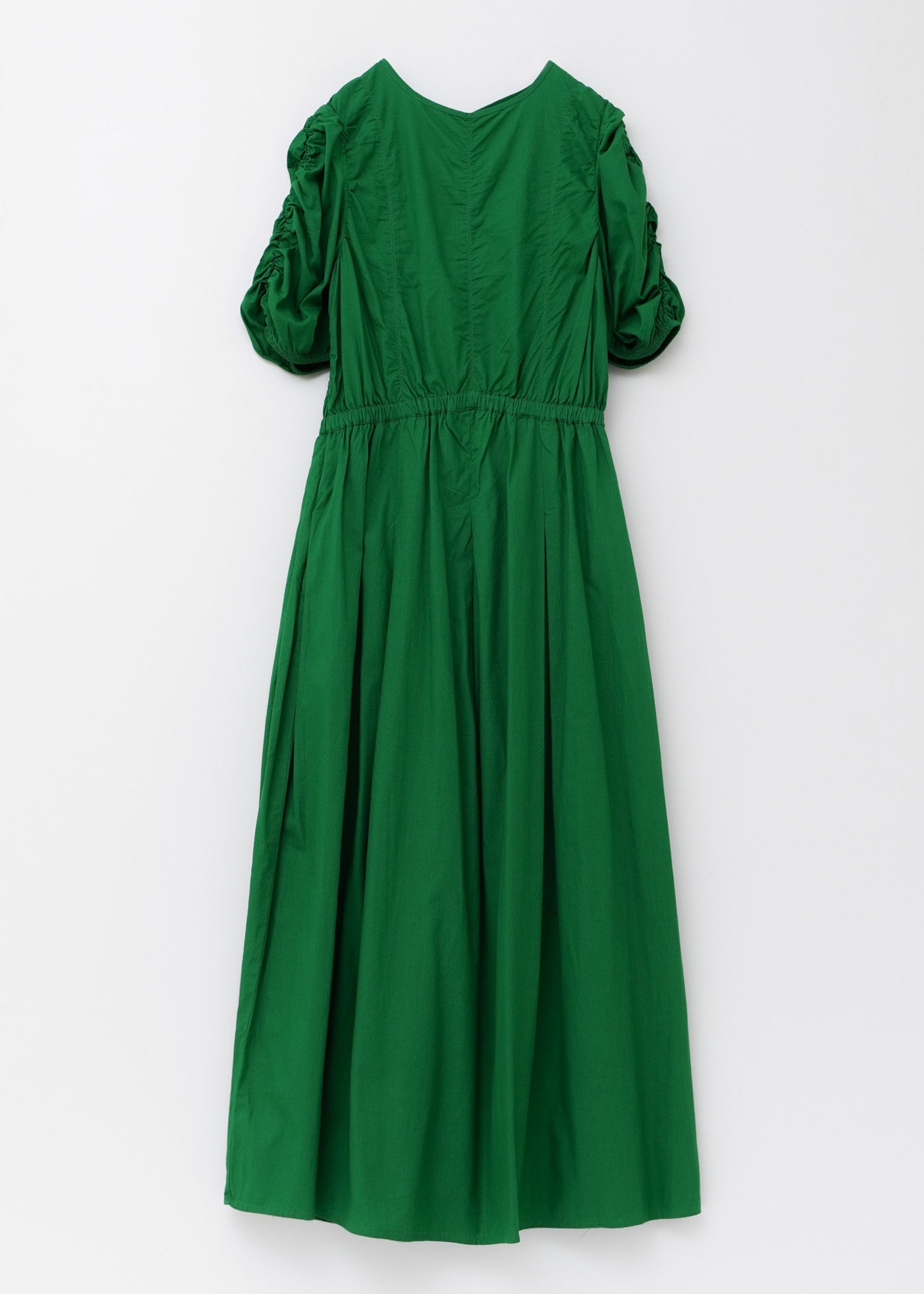 Cotton Dobby Check Shirring Dress