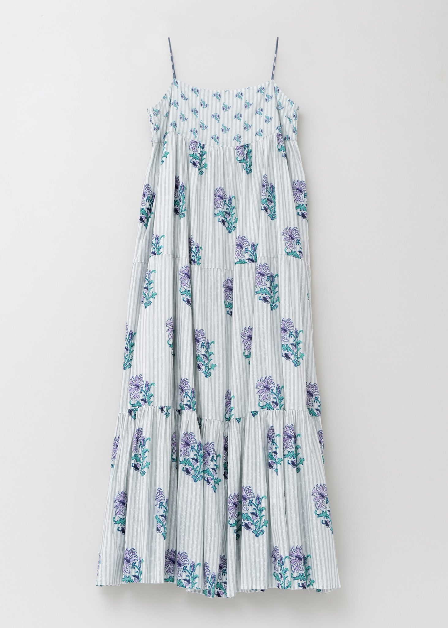 Cotton Jacquard Lily Print Cami Dress