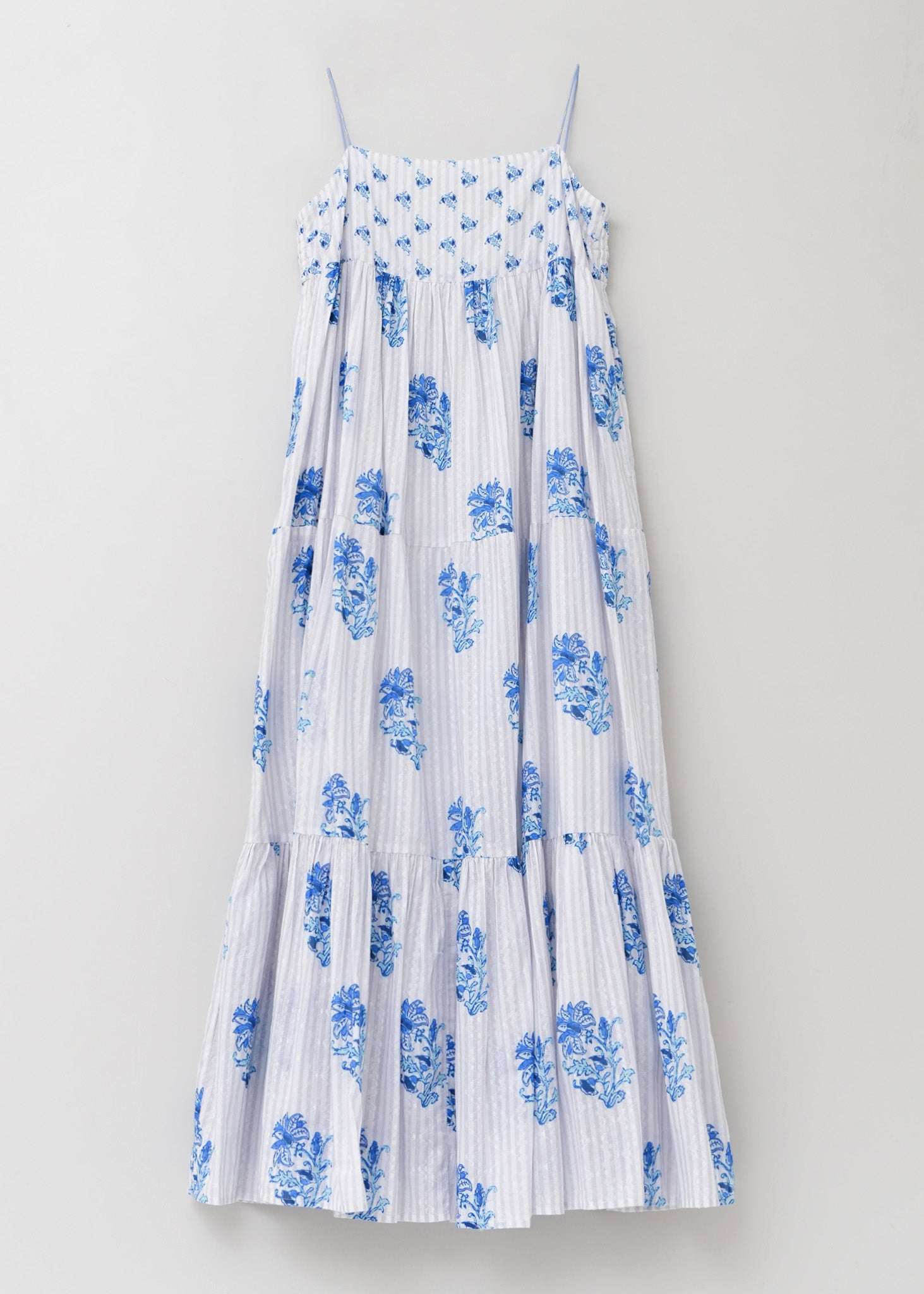 Cotton Jacquard Lily Print Cami Dress