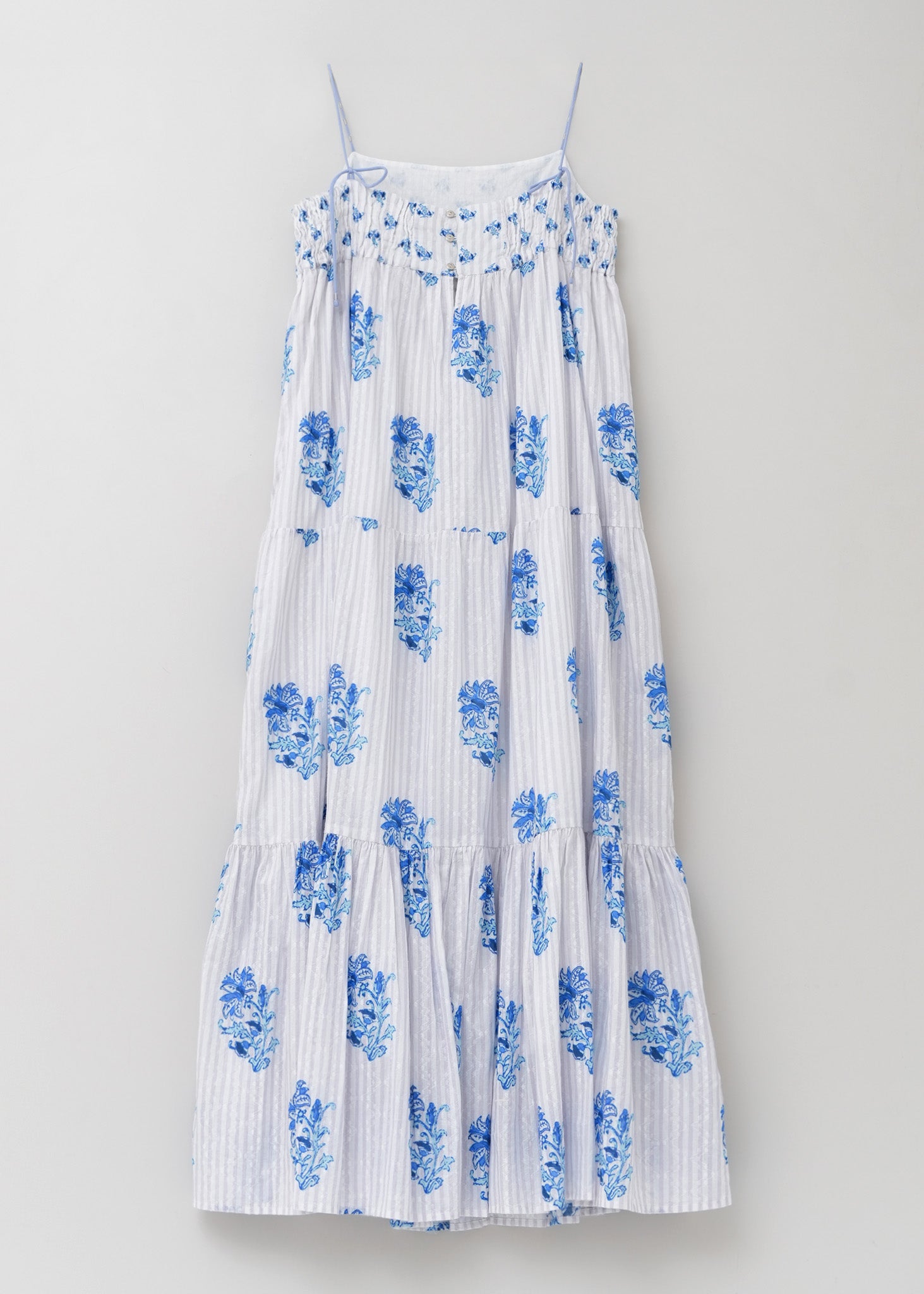 Cotton Jacquard Lily Print Cami Dress