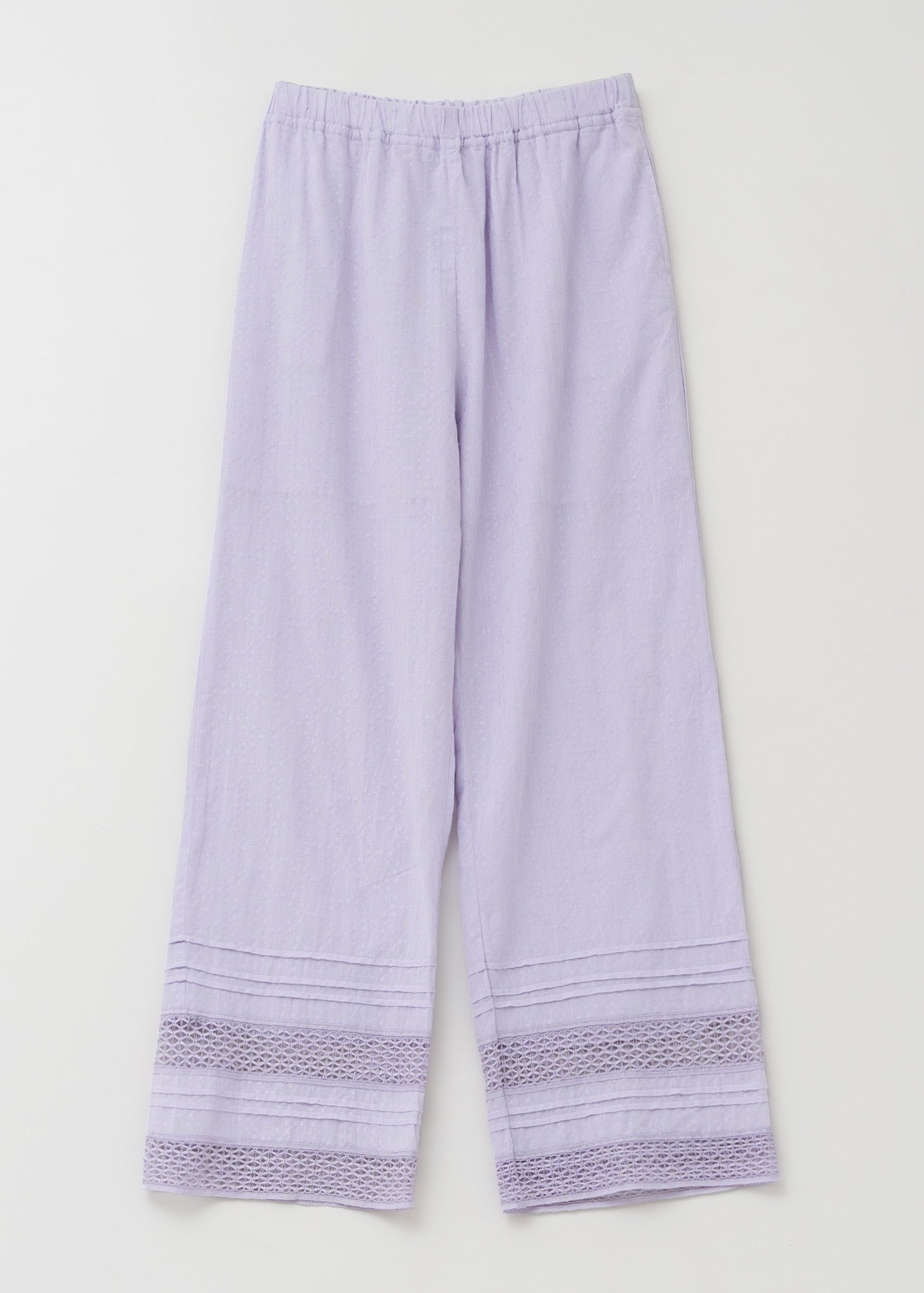 Cotton Jacquard Lace Pants