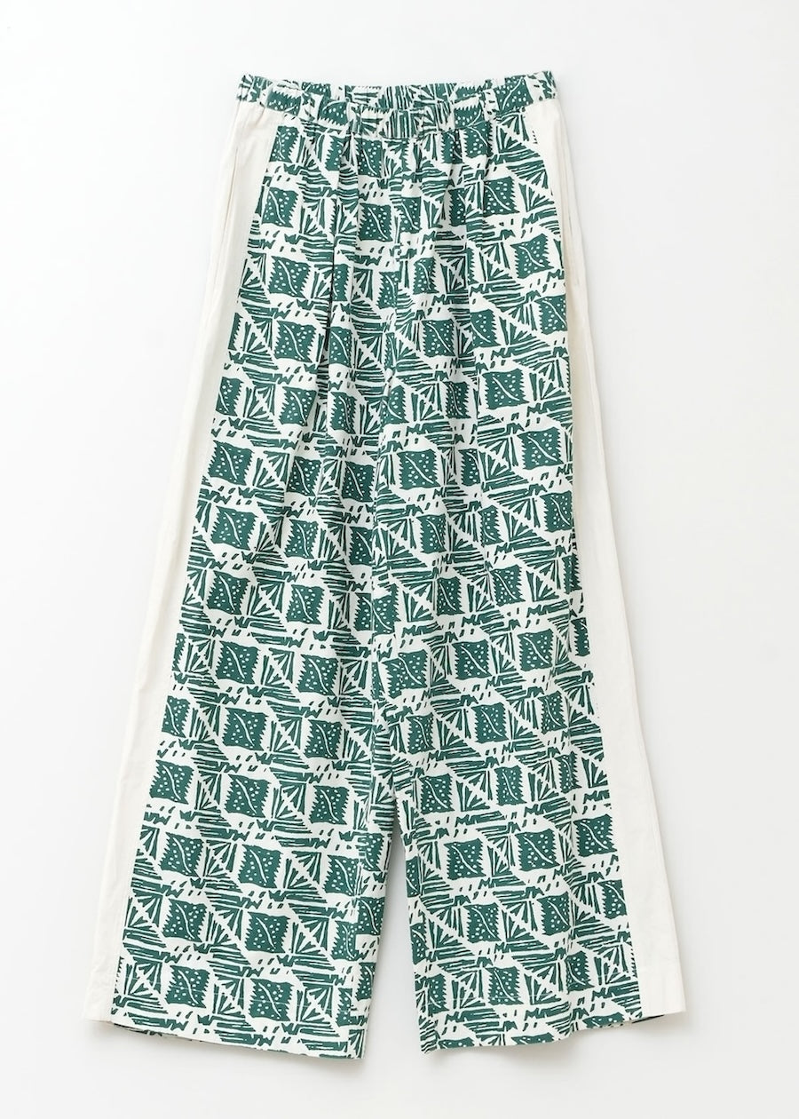 Cotton Poplin Print Pants