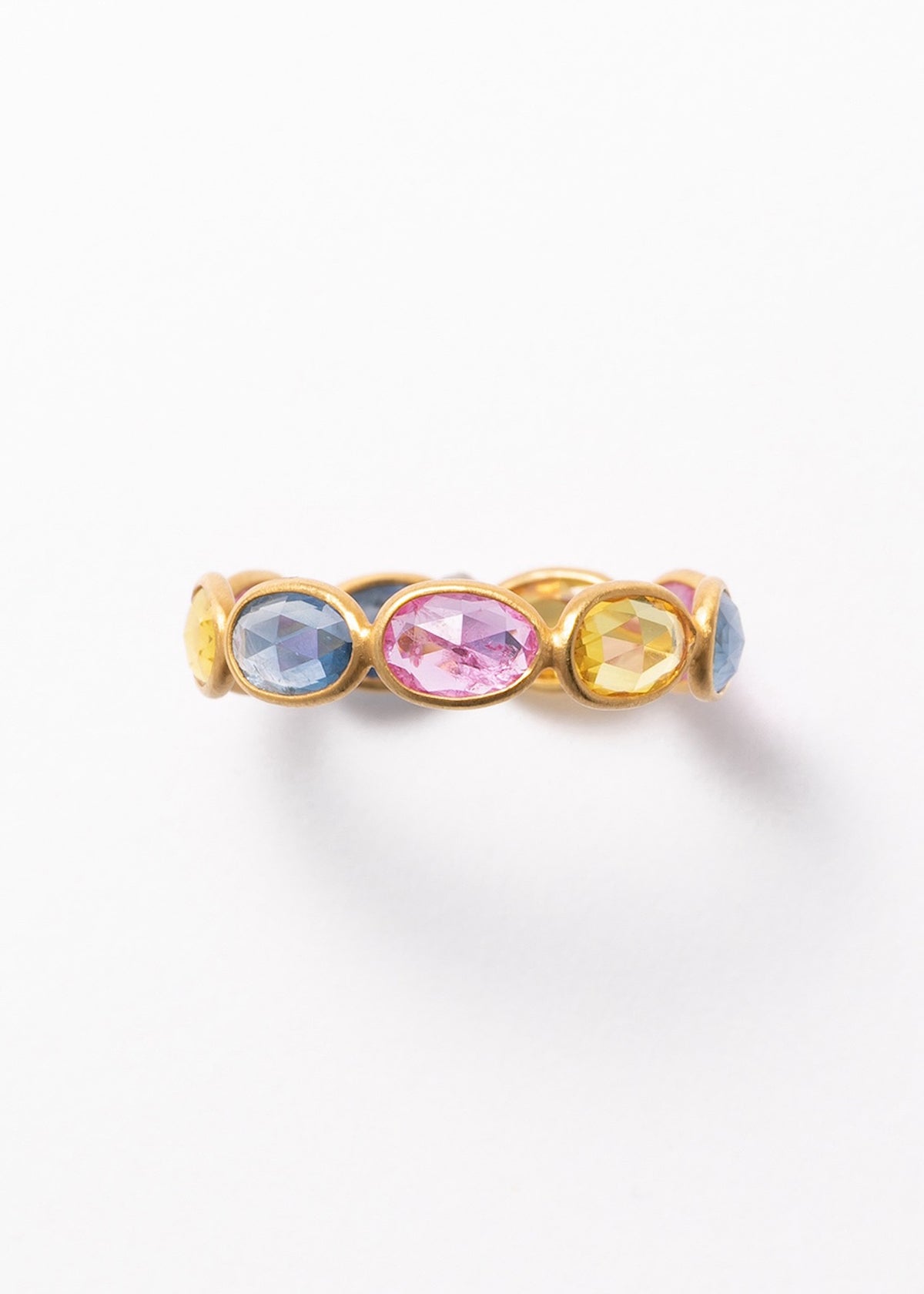 Multi Pastel Color Sapphire Slice Stone Eternity