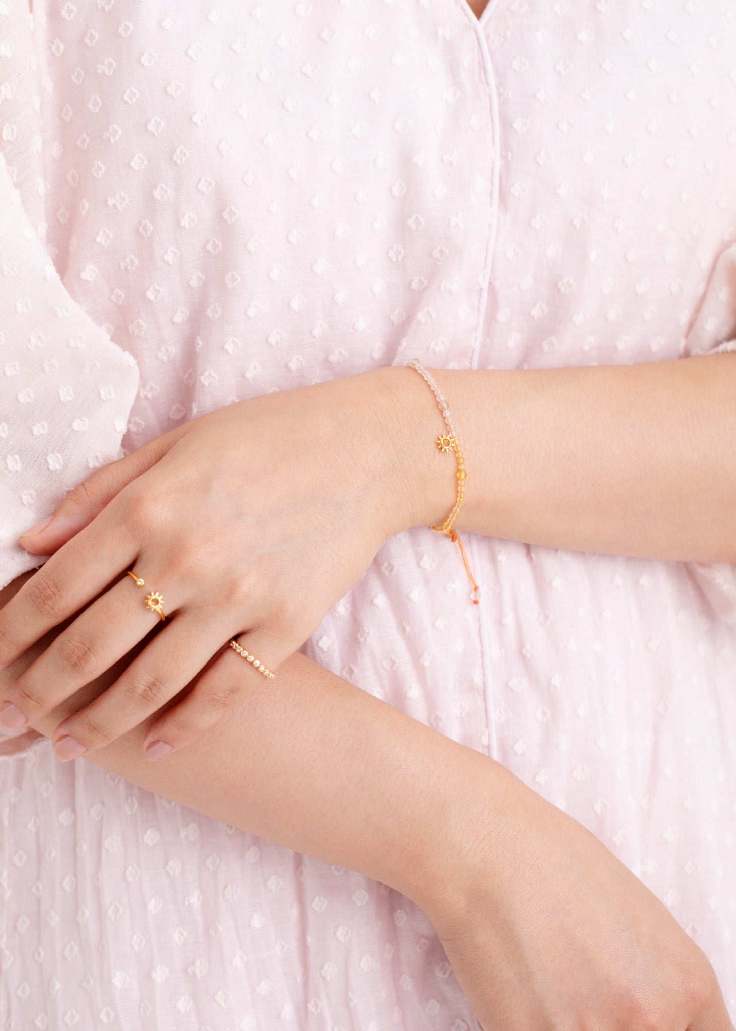 Sun Ring With Citrine & White Sapphire
