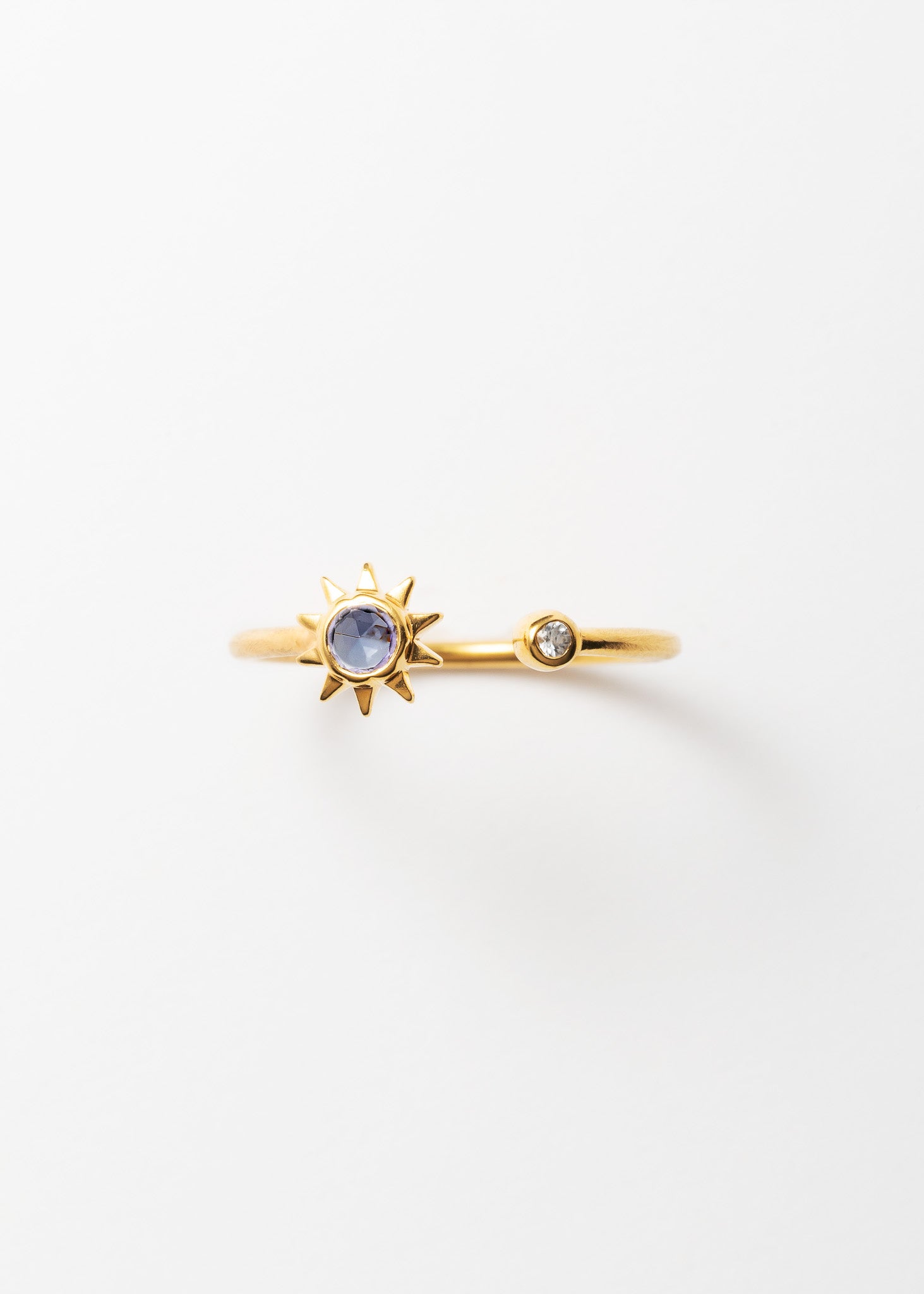 Sun Ring With Tanzanite & White Sapphire