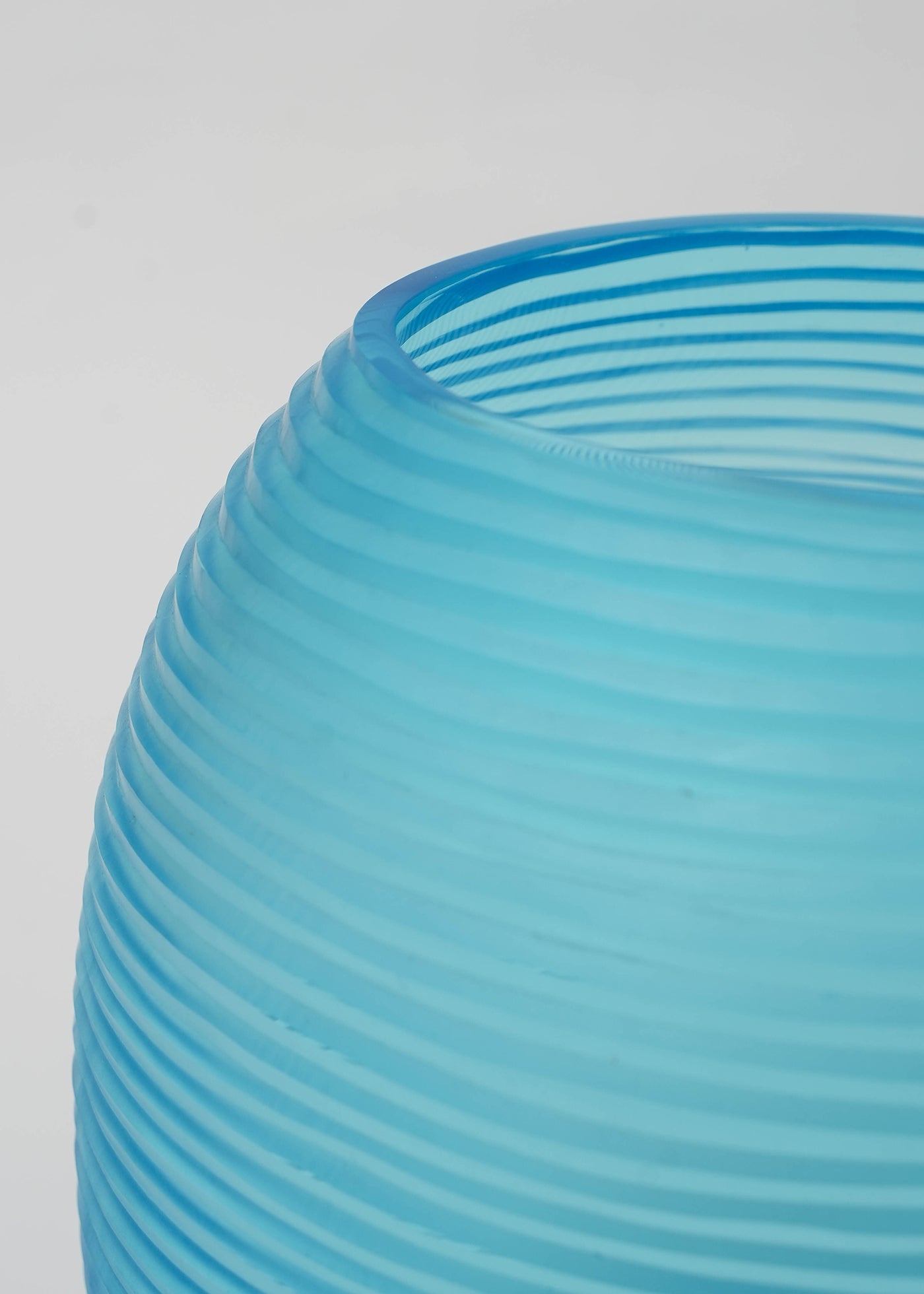 Hand Made Glass Flower Vase Turquoise