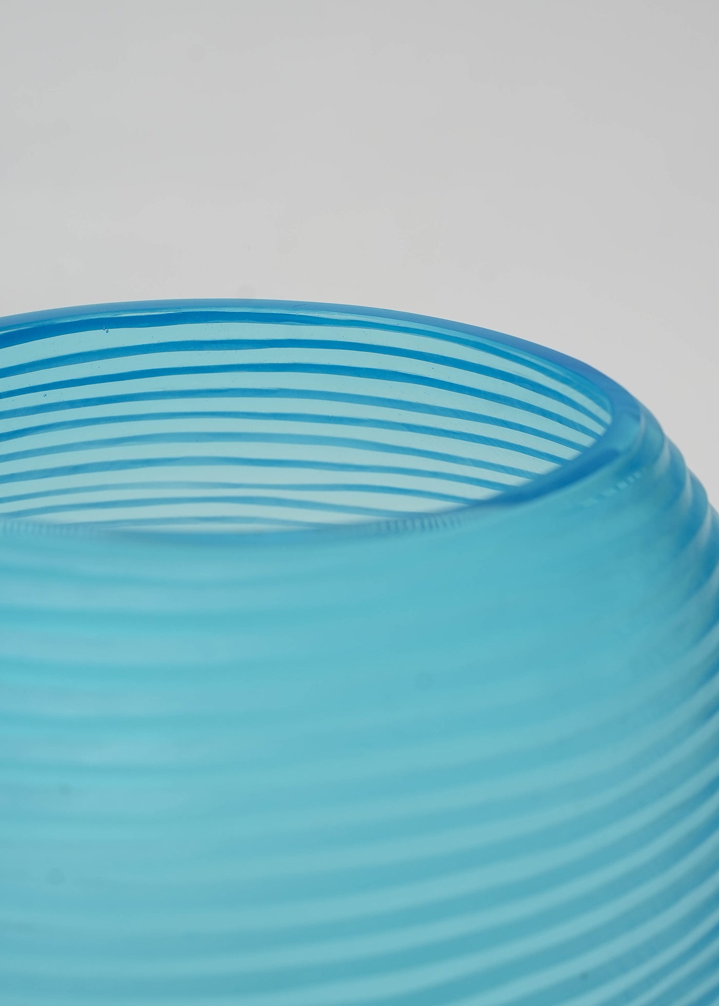 Hand Made Glass Flower Vase Turquoise