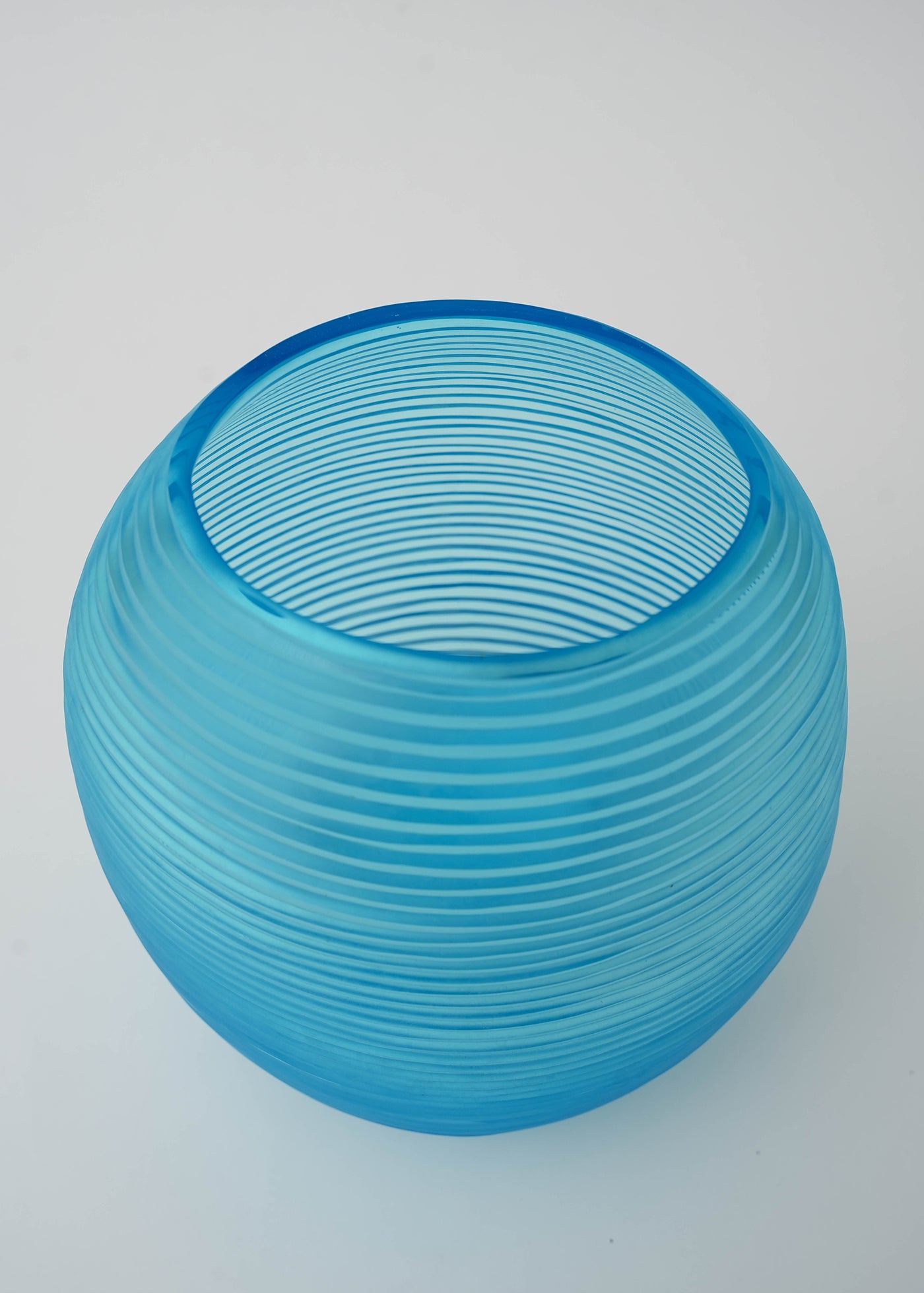 Hand Made Glass Flower Vase Turquoise