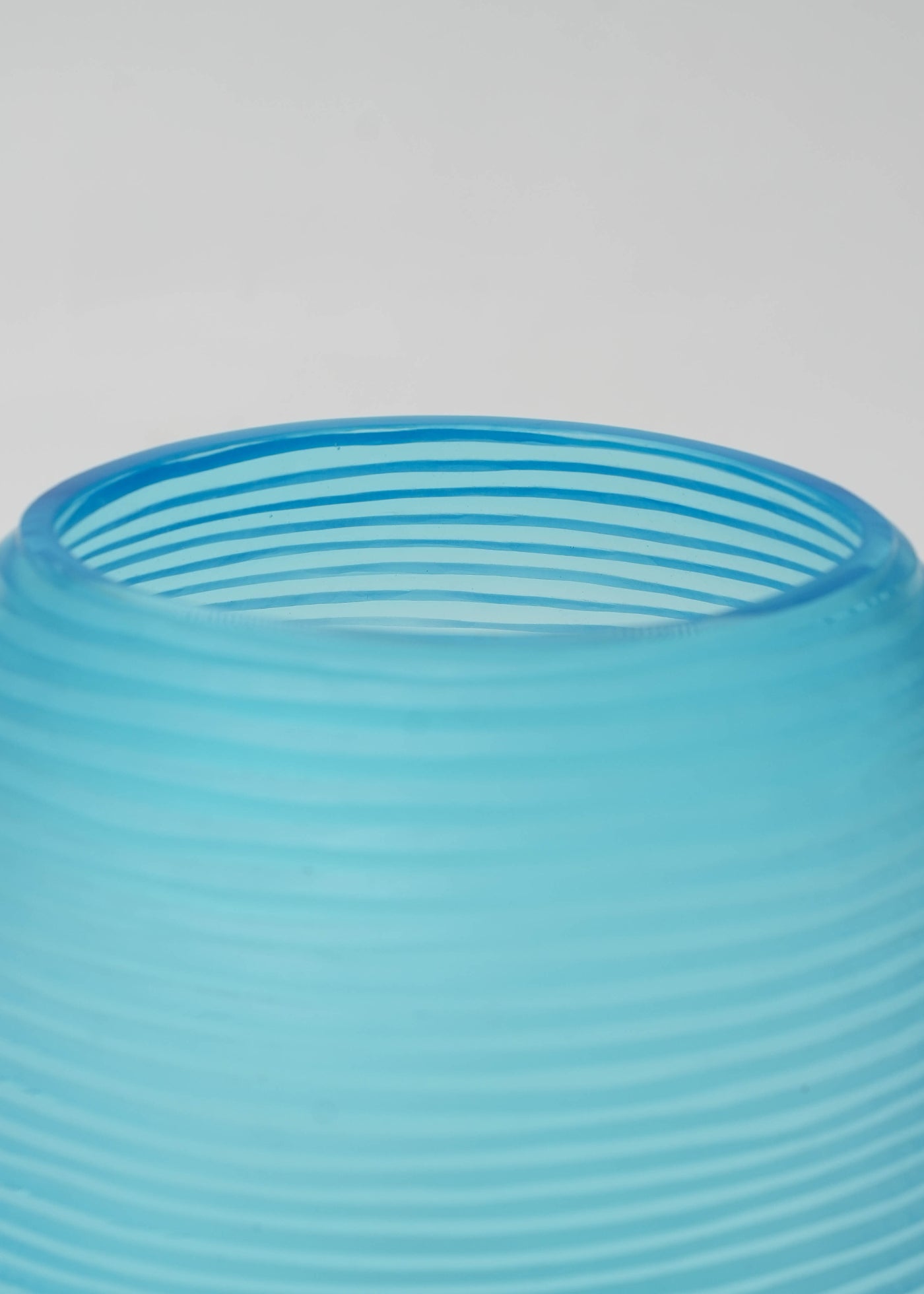 Hand Made Glass Flower Vase Turquoise