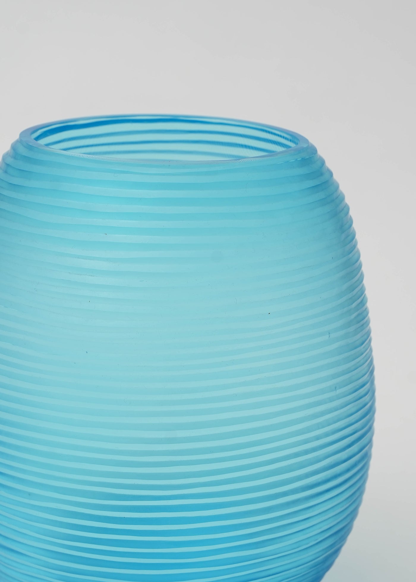 Hand Made Glass Flower Vase Turquoise