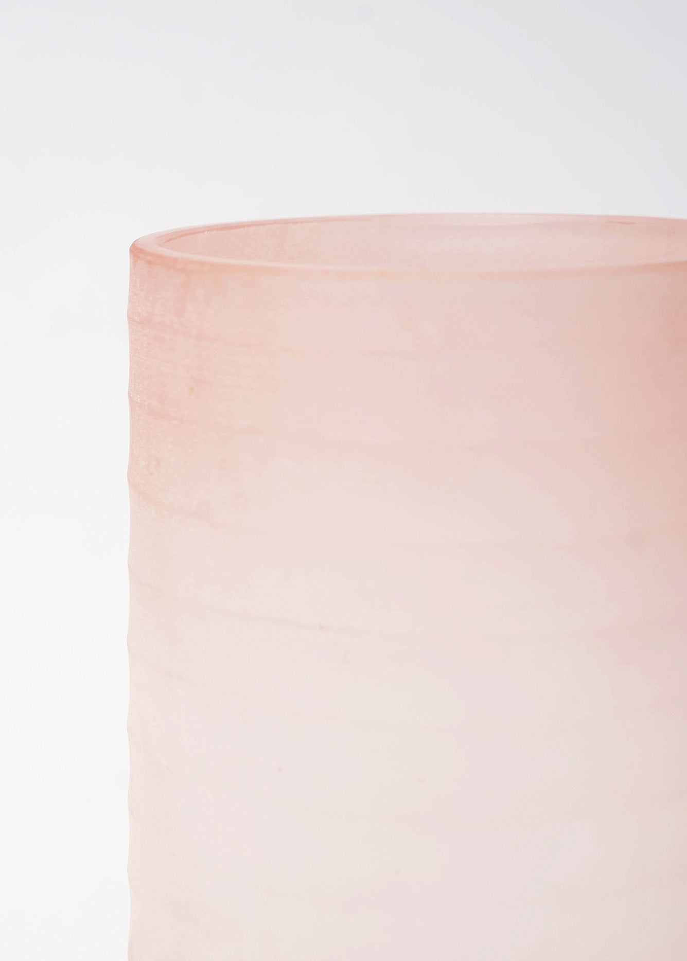 Hand Made Glass Flower Vase Pink