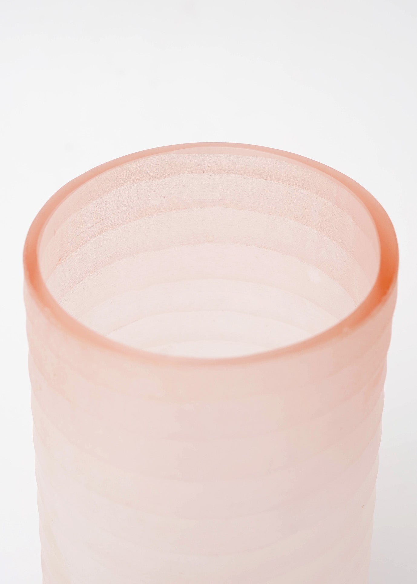 Hand Made Glass Flower Vase Pink