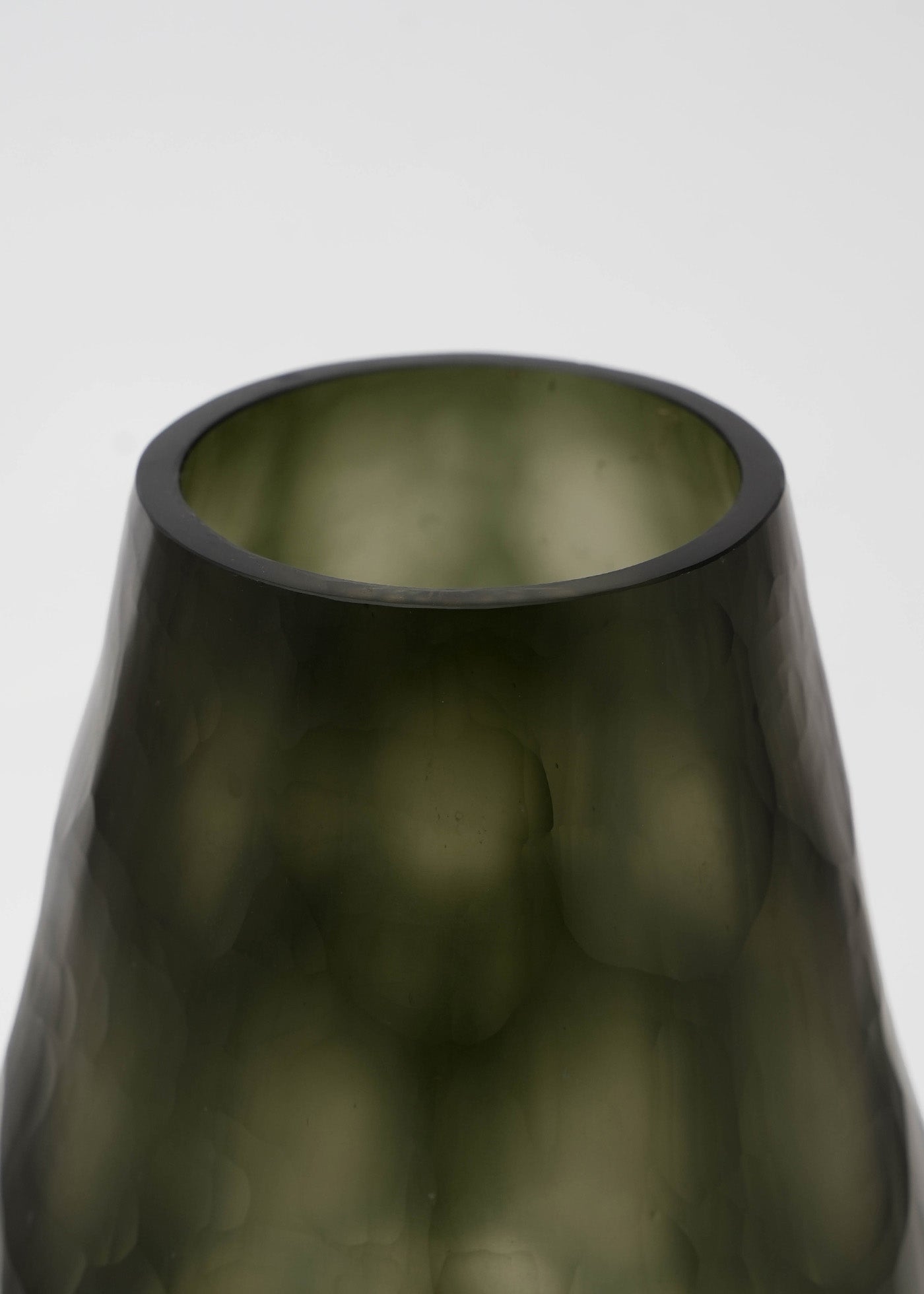 Hand Made Glass Flower Vase Emerald