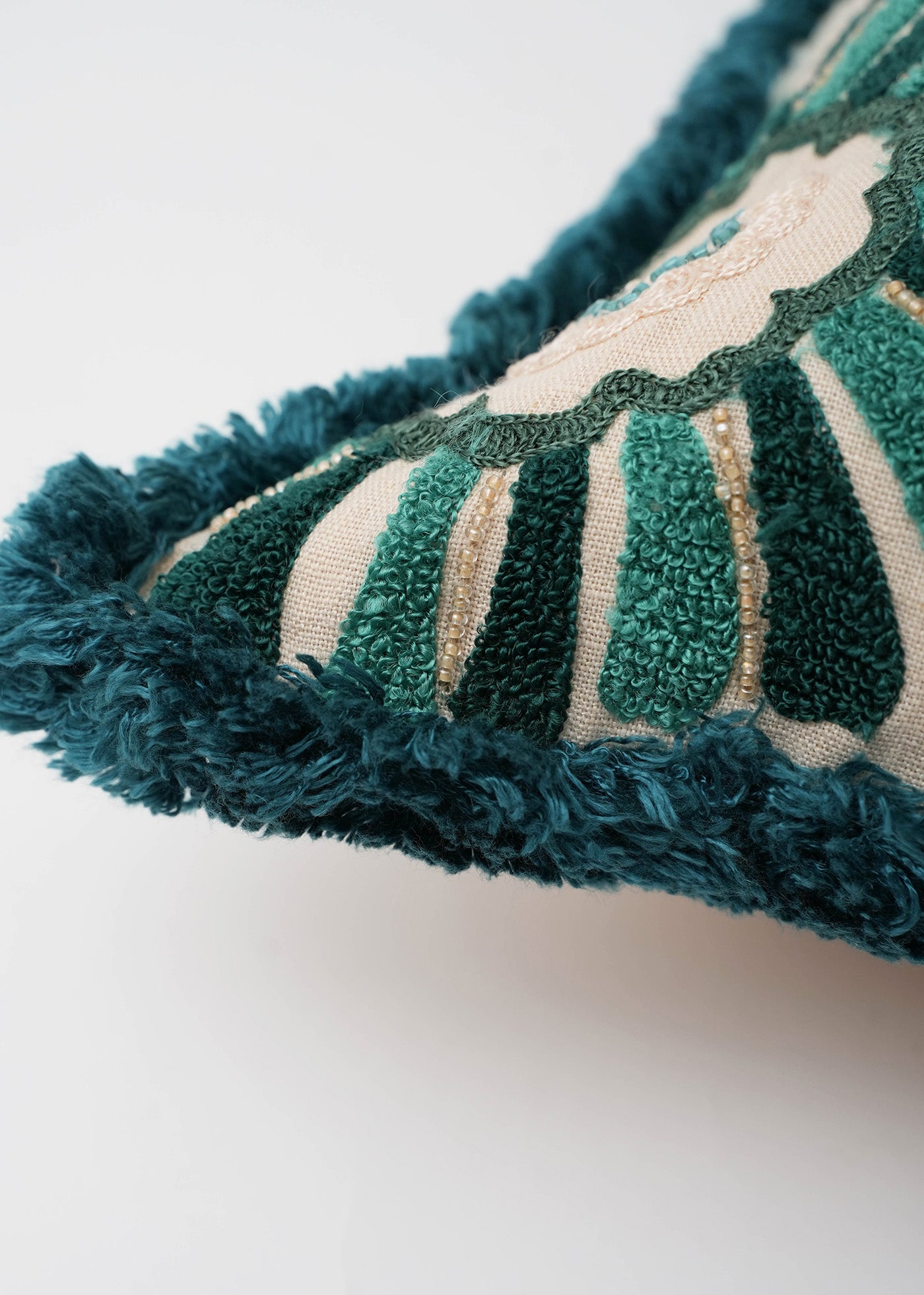 Linen Flower Embroidery Cushion Cover