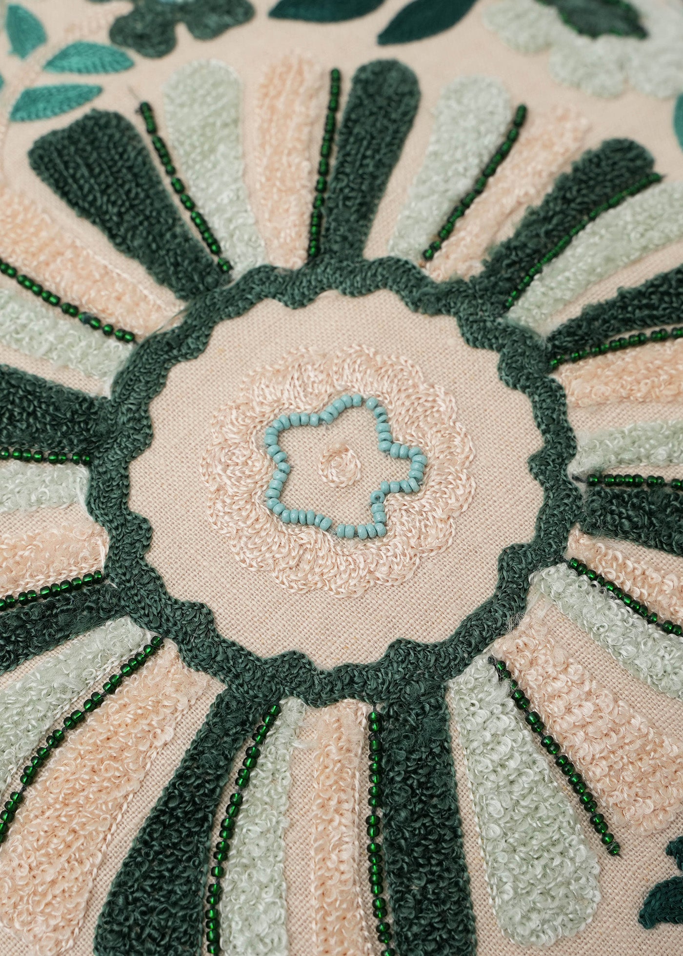 Linen Flower Embroidery Cushion Cover