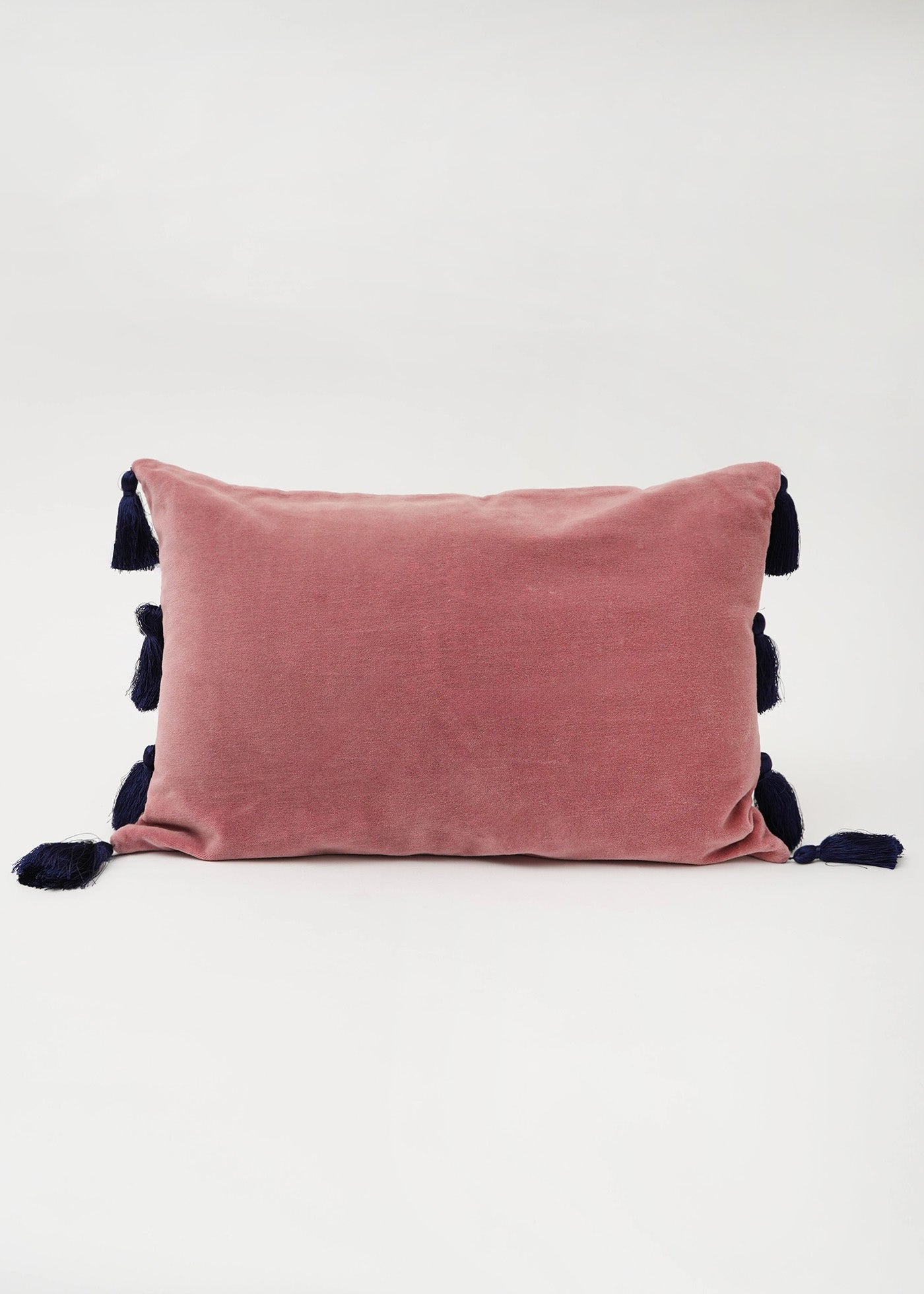 Velvet Tassel Cushion Cover Pink