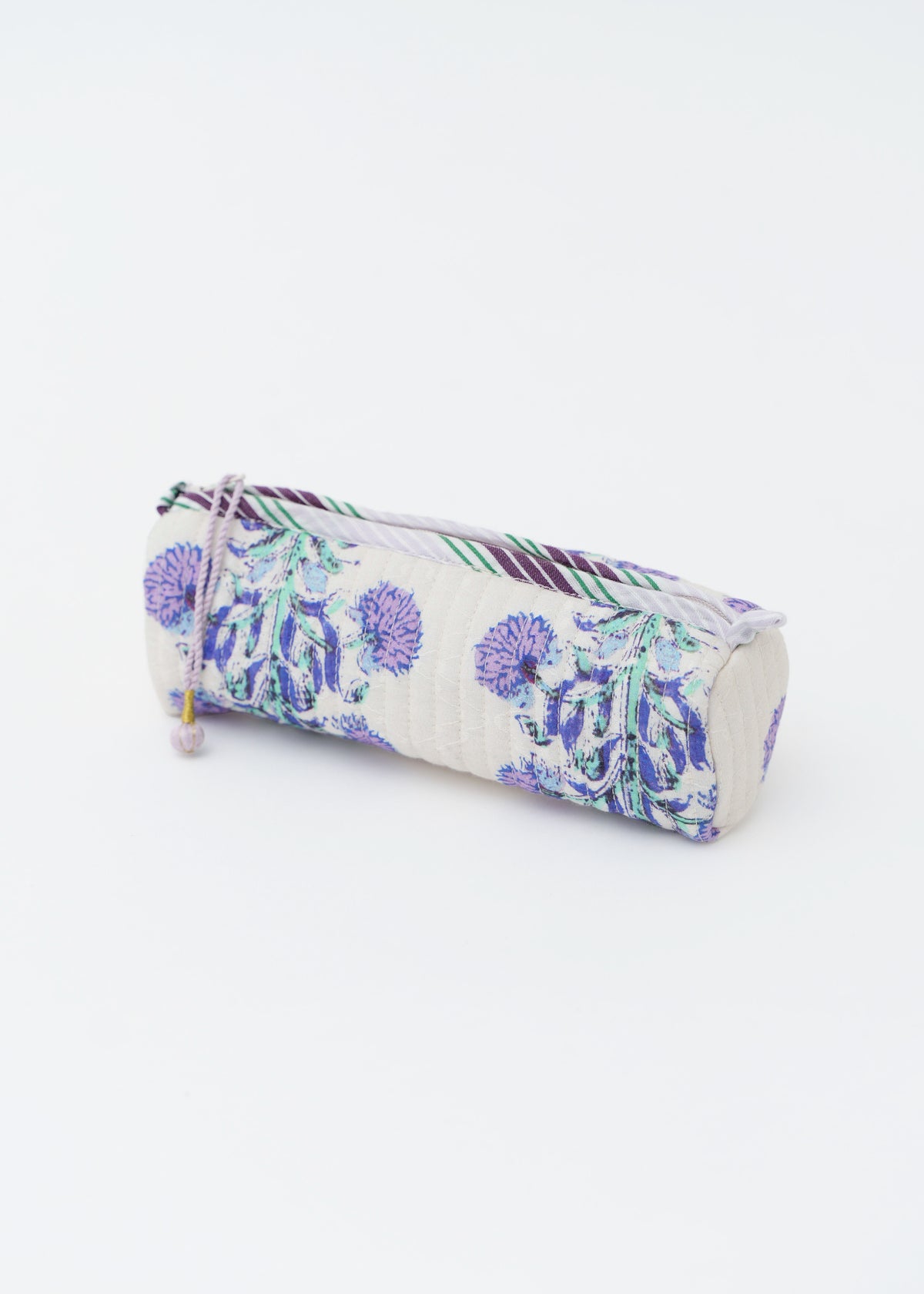 Marigold Print Upcycle Quilted Long Pouch