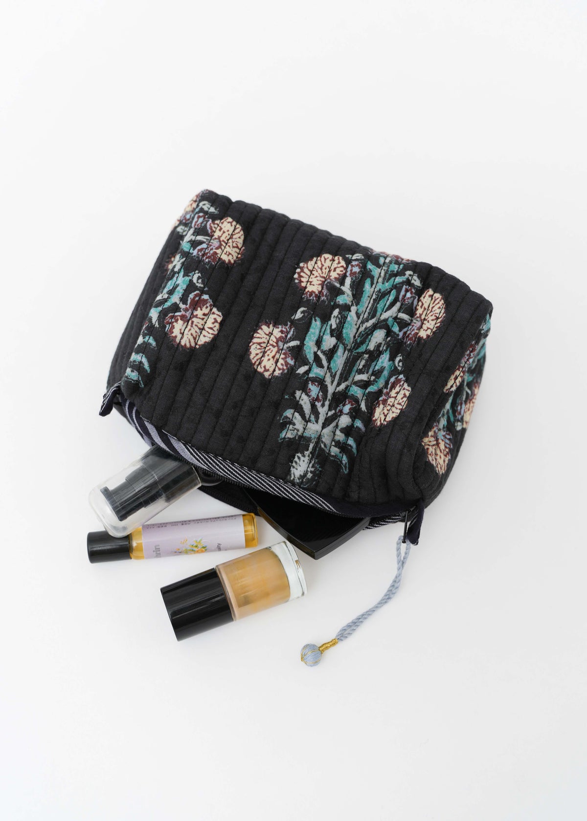 Marigold Print Upcycle Quilted Pouch