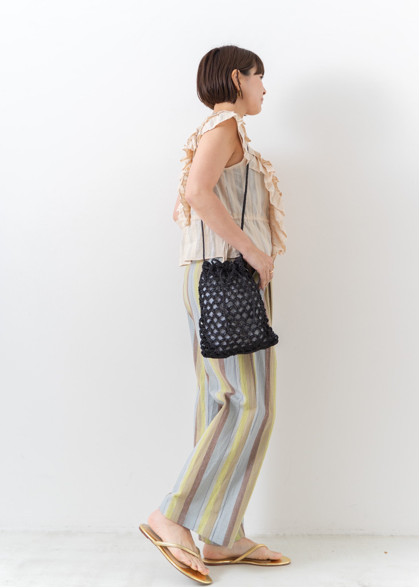 Metallic Macrame Shoulder Bag