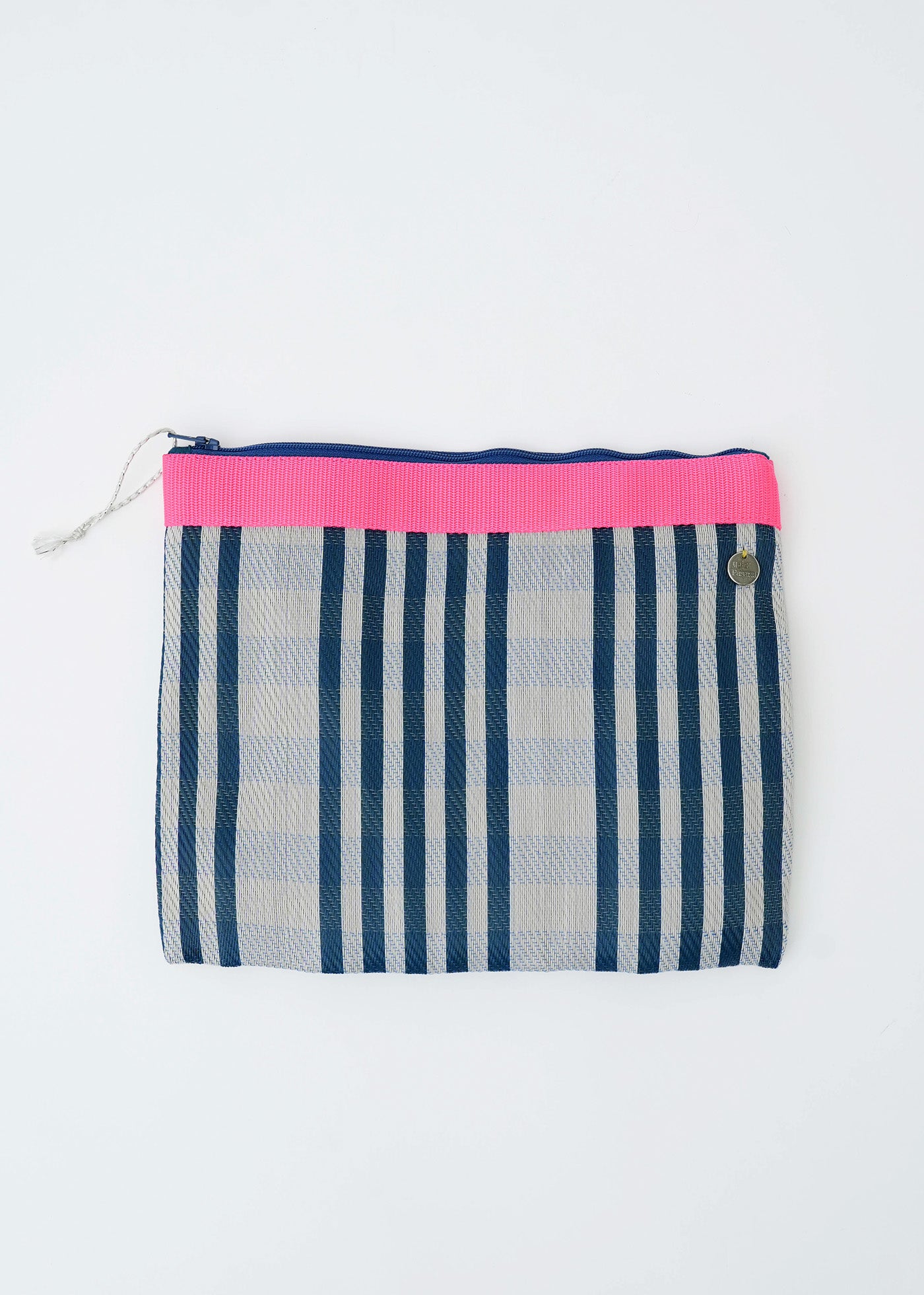 Multi Stripe Mesh Tote Bag With Pouch