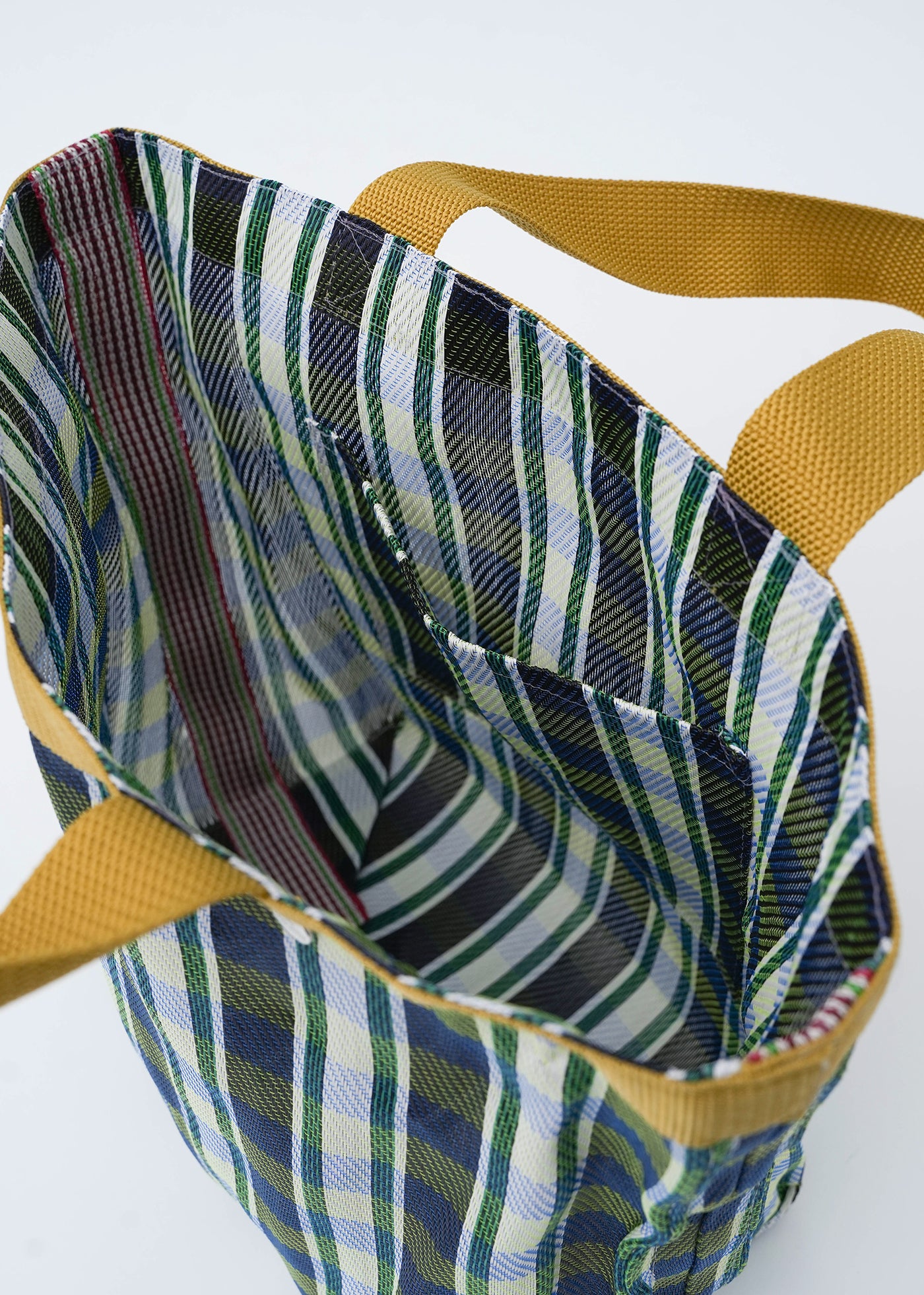 Multi Stripe Mesh Tote Bag With Pouch