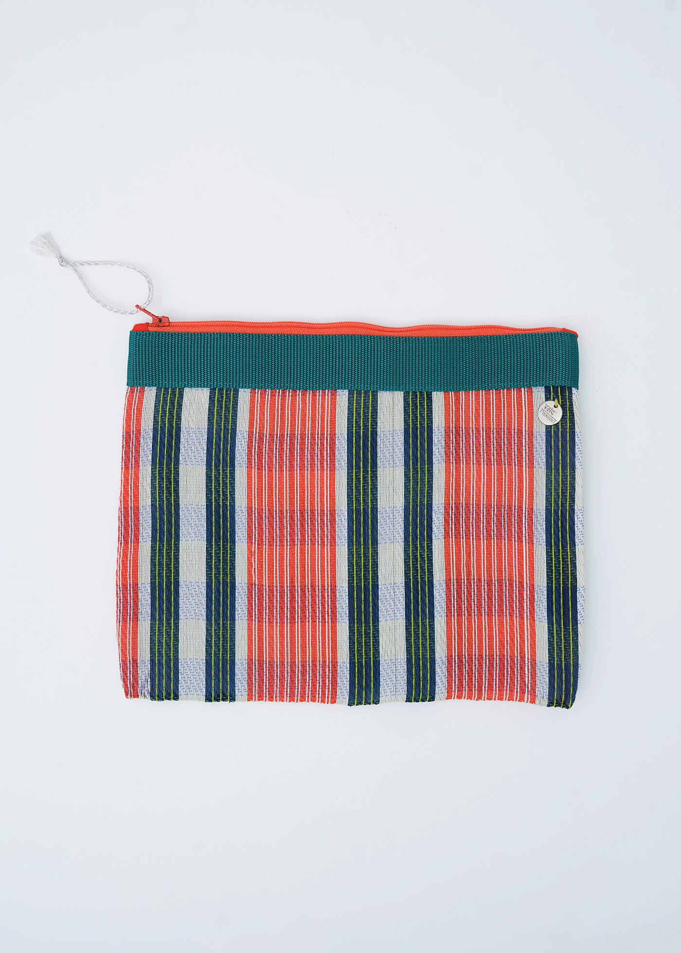 Multi Stripe Mesh Tote Bag With Pouch