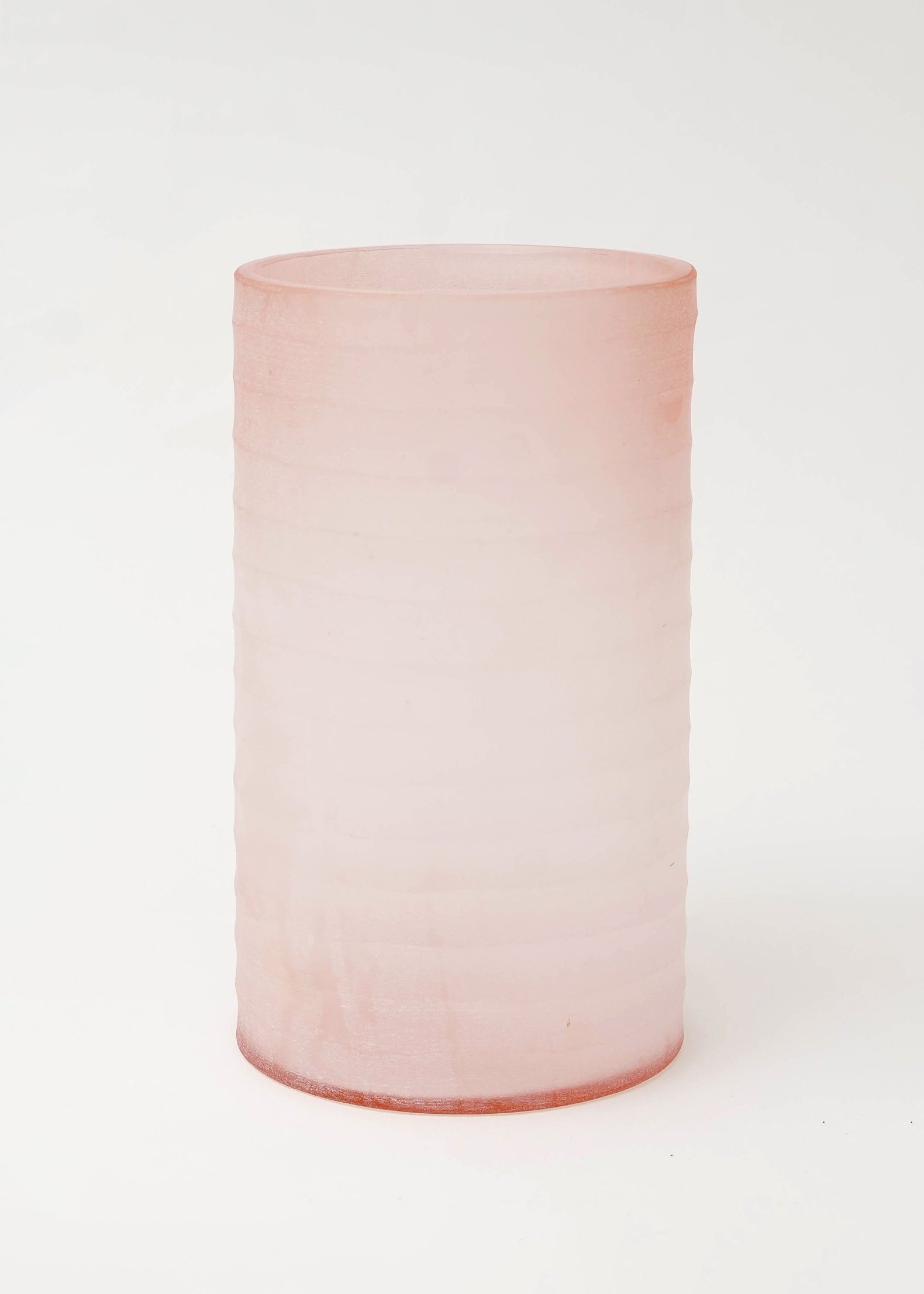 Hand Made Glass Flower Vase Pink